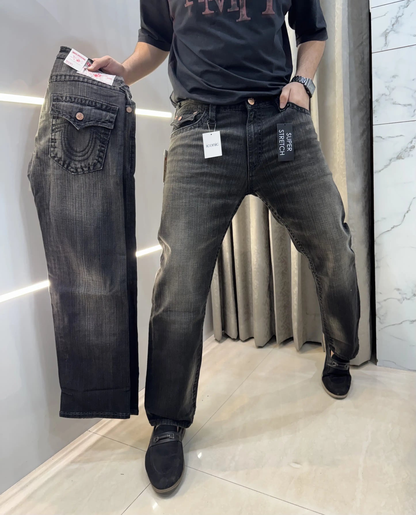 True Religion Carbon Black Premium Boot Cut Denim