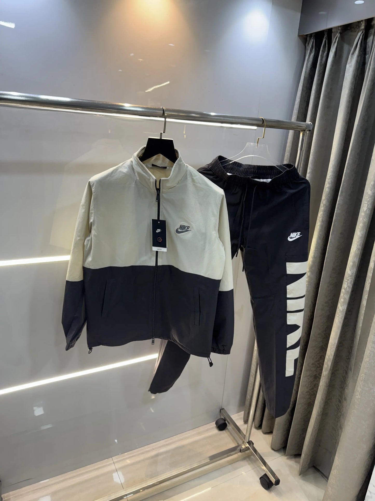 Nike Beige Grey Logo Work Premium Tracksuit