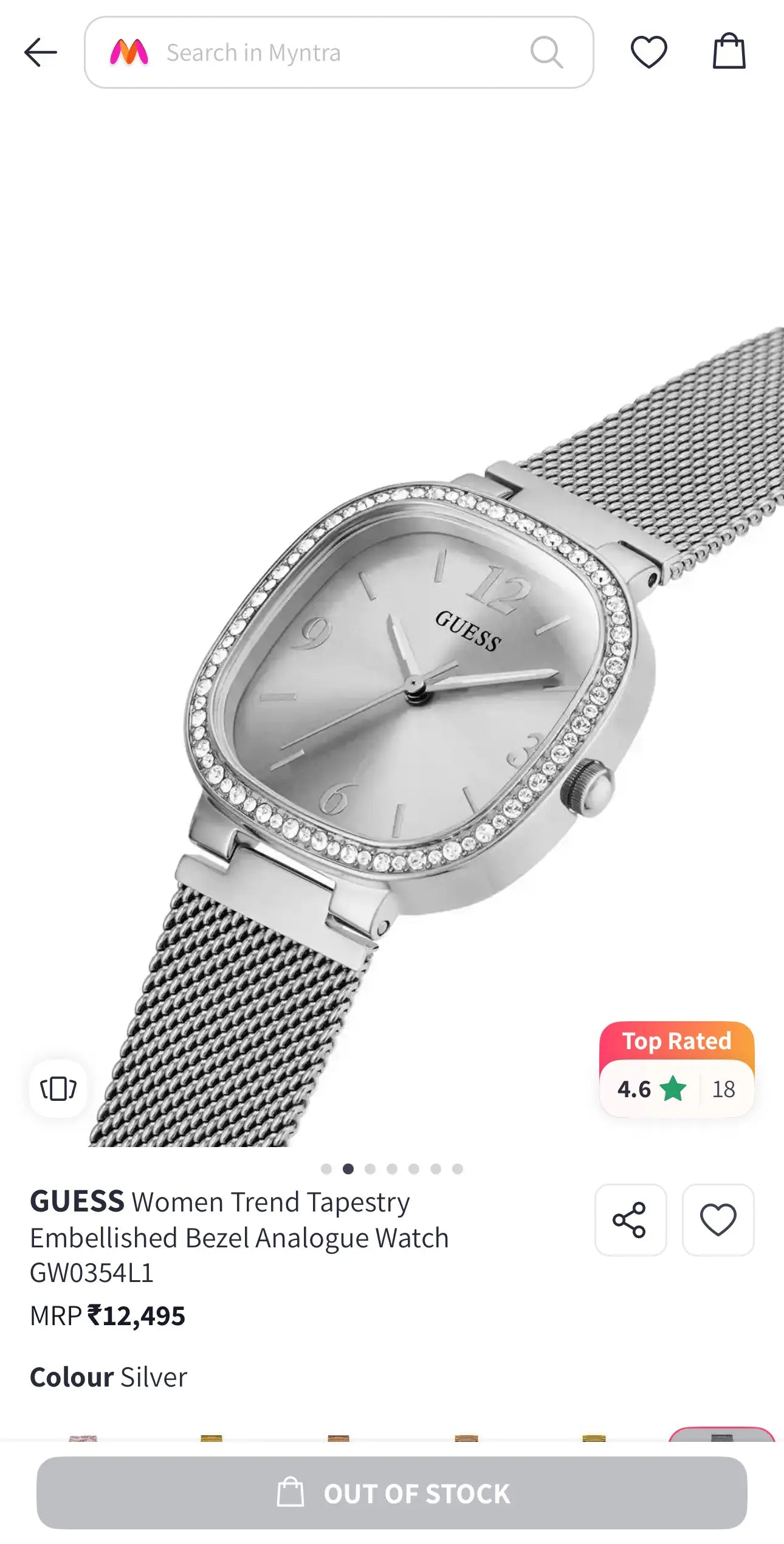 Gues s Tapestry All Silver Premium Ladies Watch