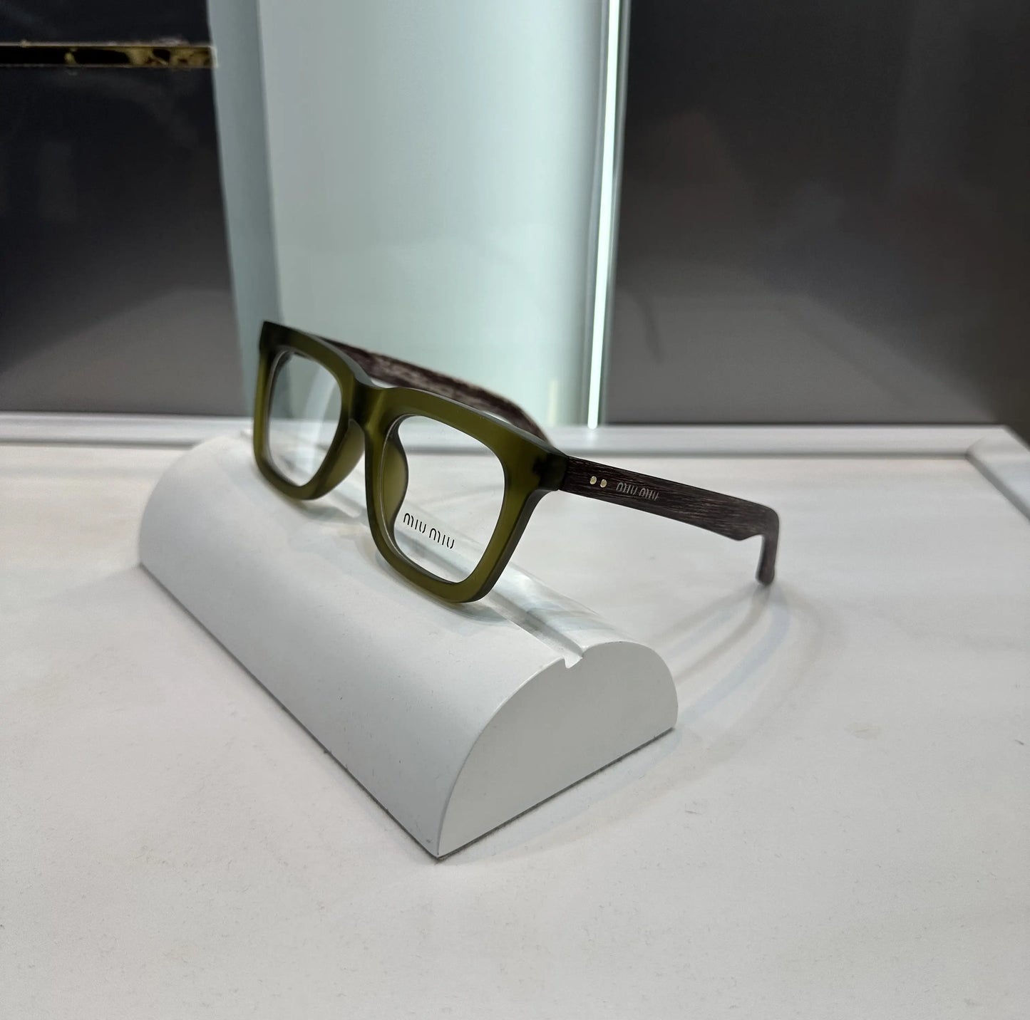 Miu Miu Green Wooden Premium Glasses 5189