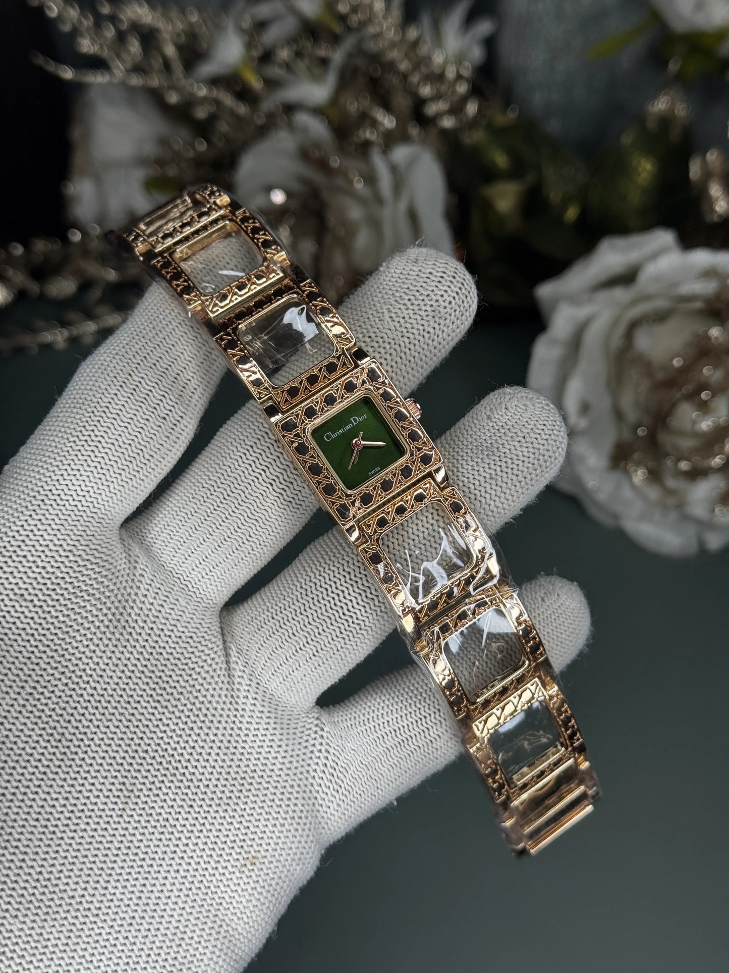 Dio r Bracelet Rose Gold Green Premium Ladies watch