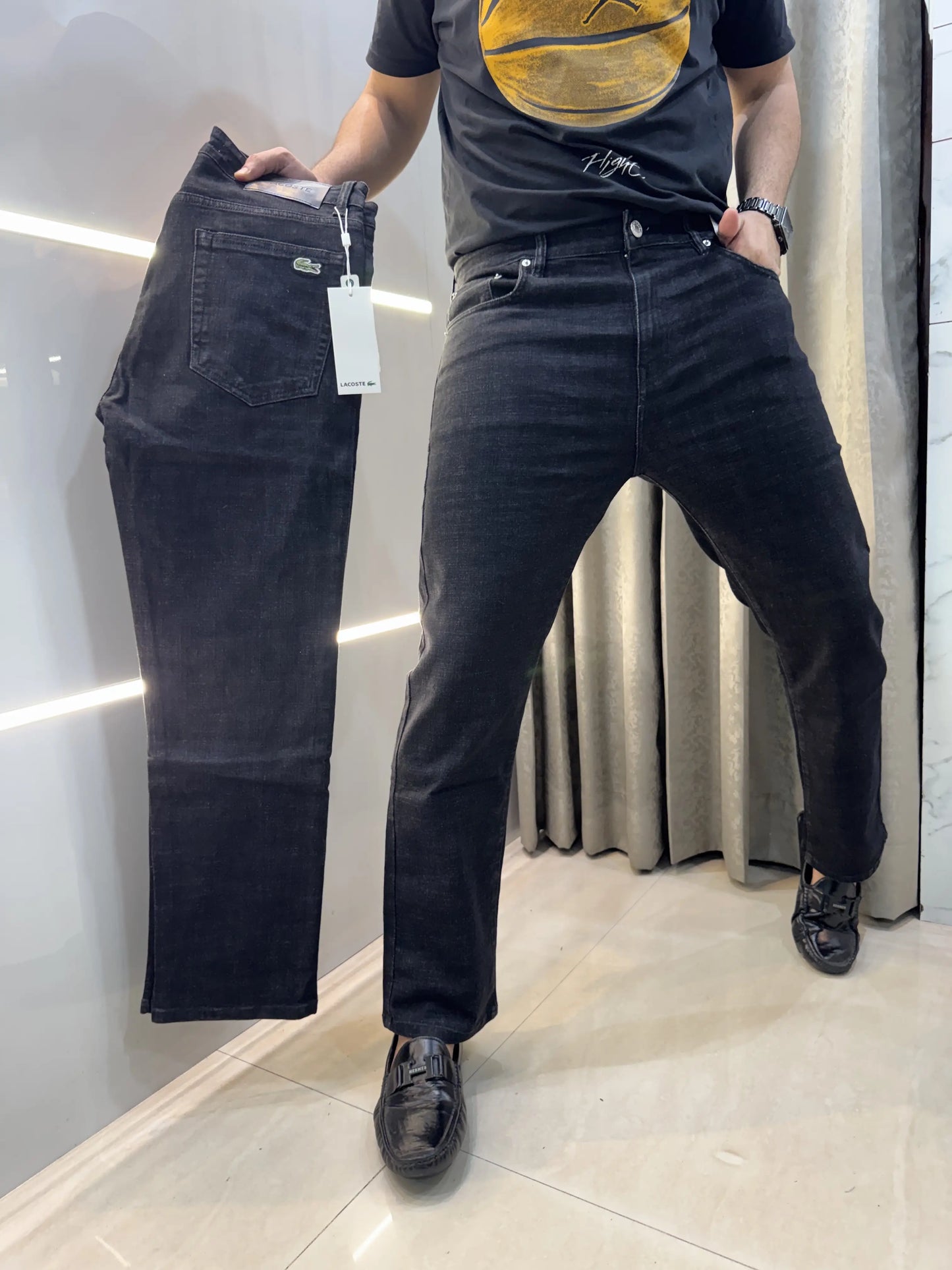 Lacost e Carbon Black Imported Hyperflex.. Denim