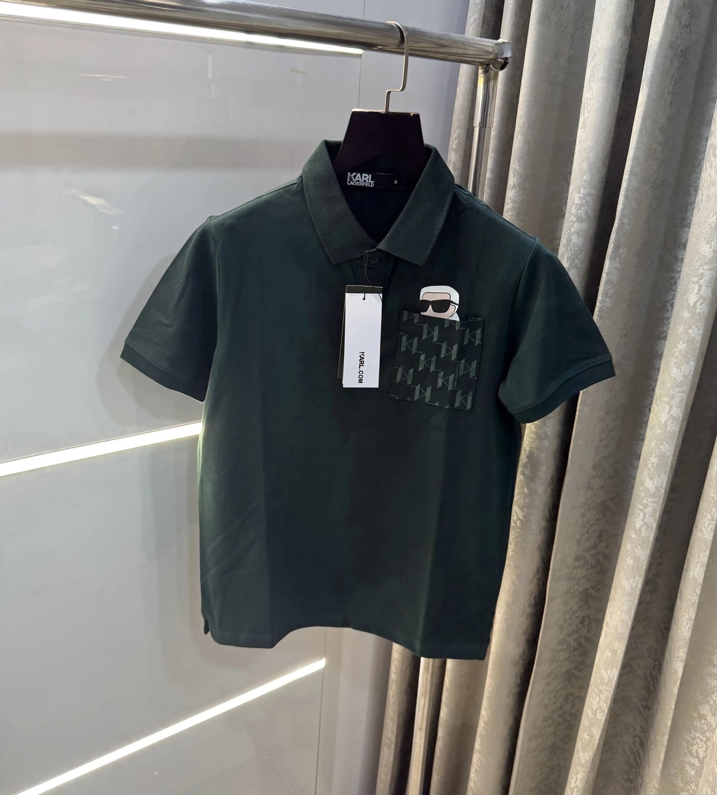 Karl Lagerfled Bottle Green Imported Polo T-Shirt