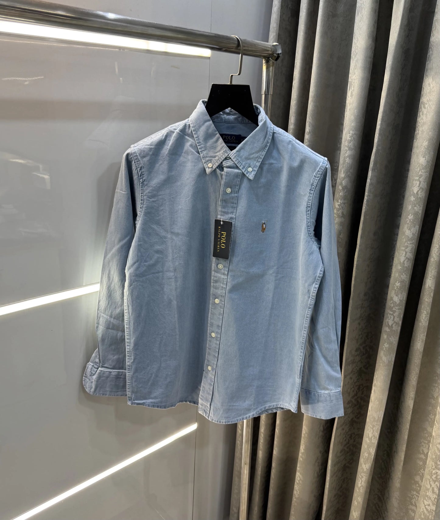 Ralp.h  Laure.n Sky Blue denim shirt Embroidery Logo