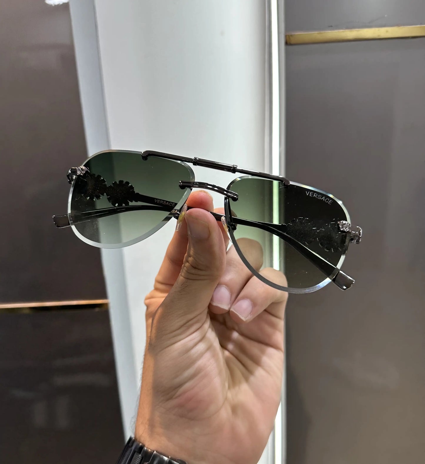 Versac e Gunmetal Green Premium Shades 3096