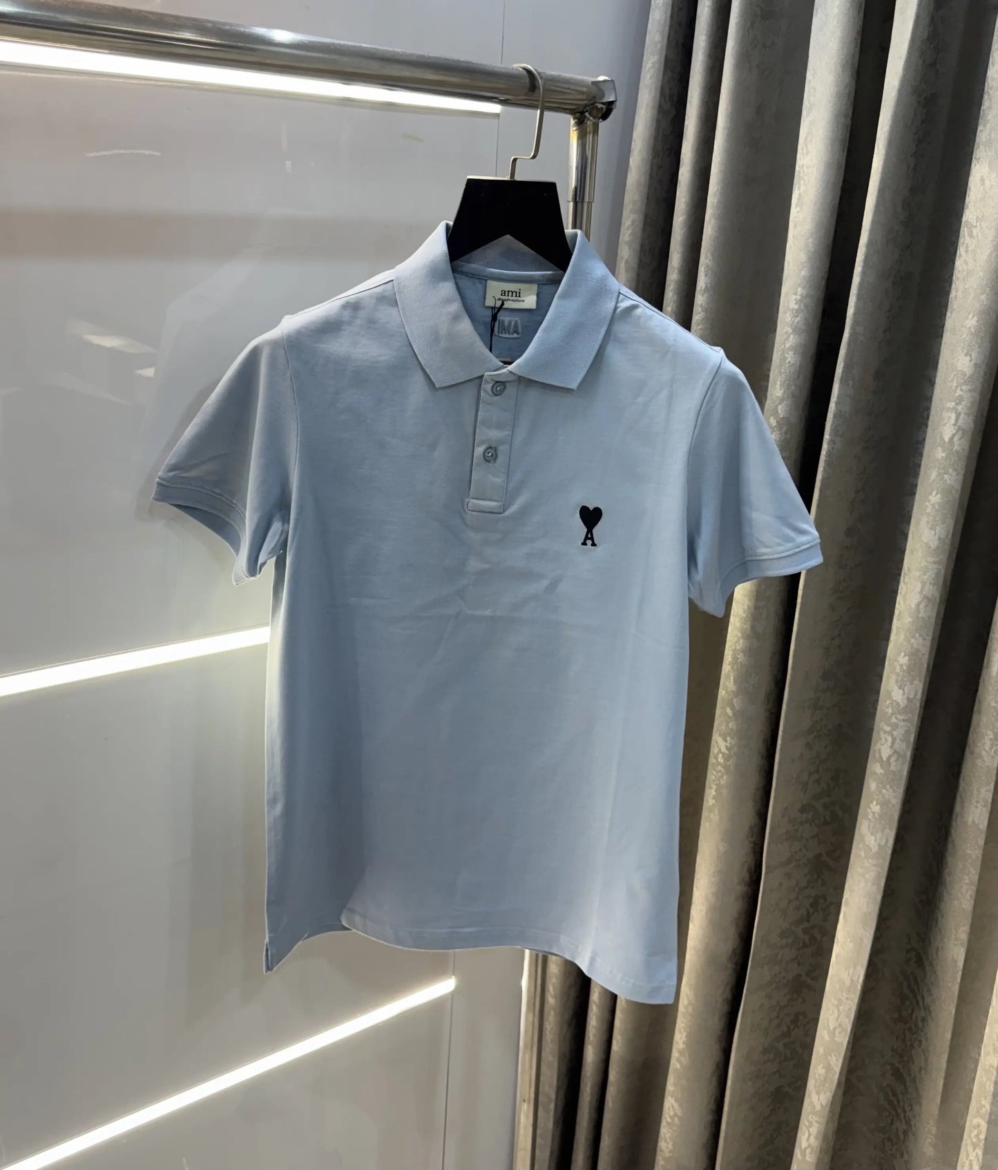 Ami paris Sky Blue Logo Work Premium Imported T-Shirt