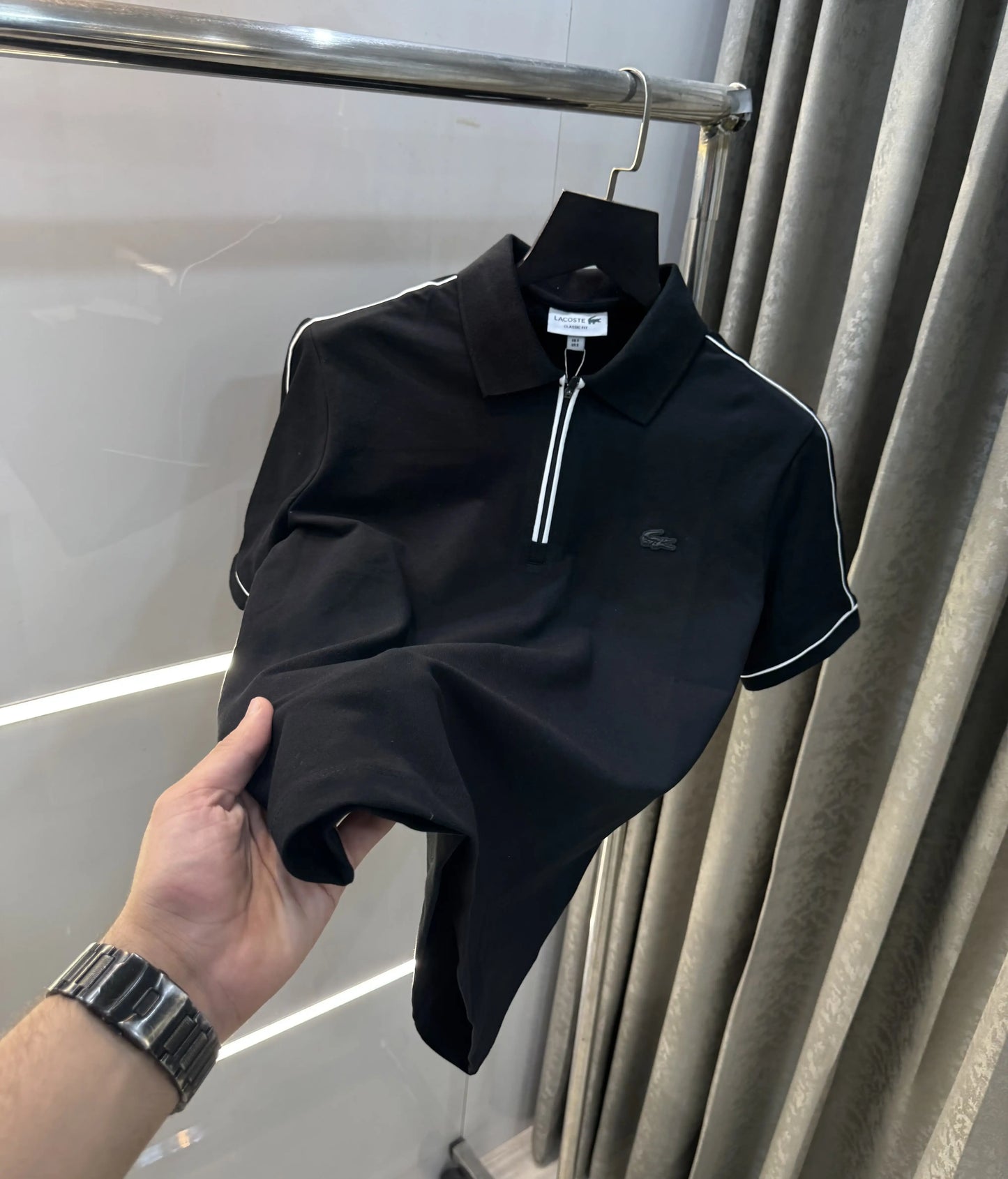 Lacost e Black Logo Work Premium Polo T-Shirt