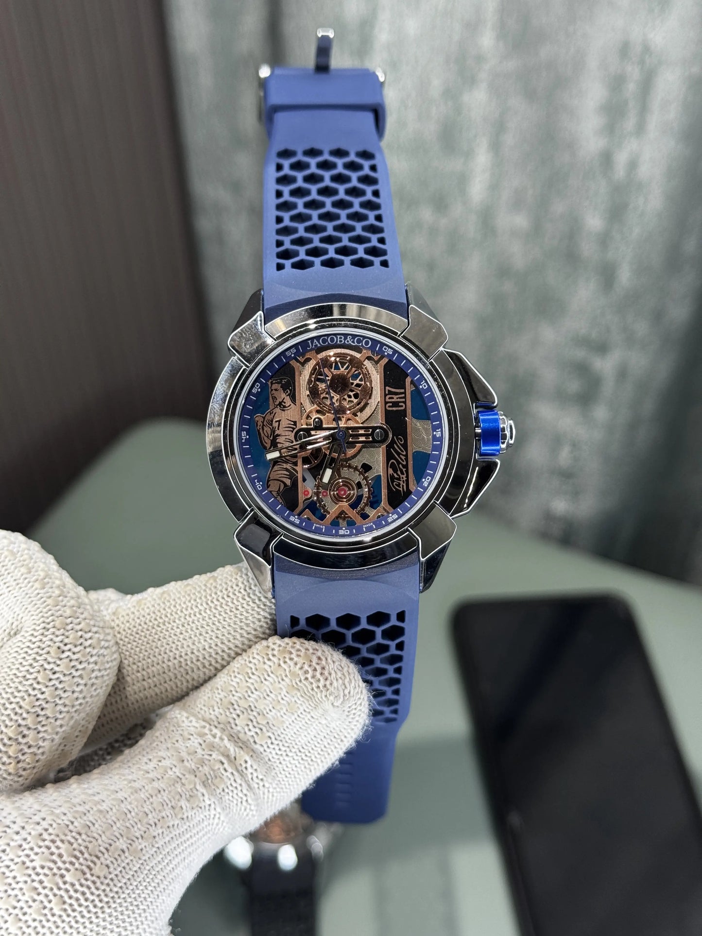 Jacob&Co. Sweep Silver Blue Cr7 Quartz Watch
