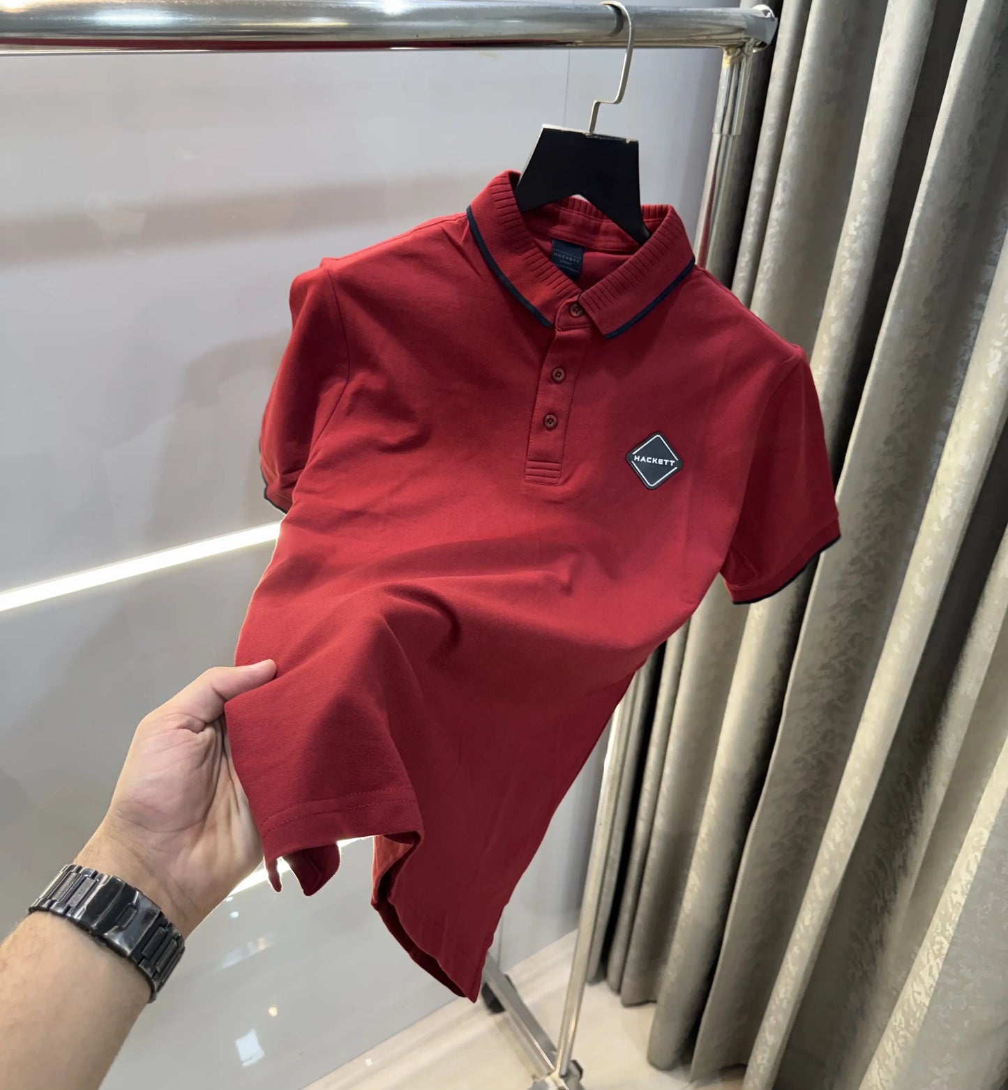 Hacket Rust Logo Work Premium Polo T-Shirt