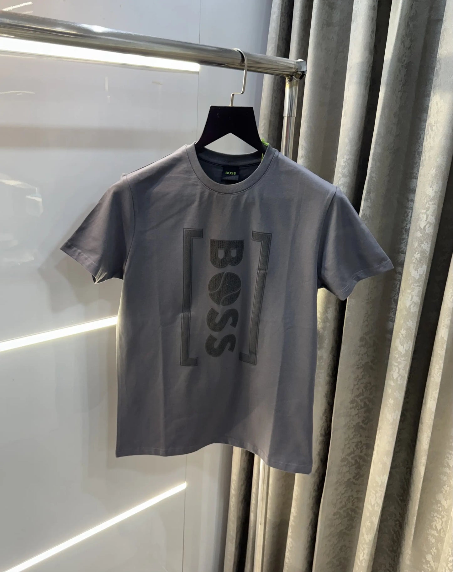 Hugo Boss Grey Logo Print Premium T-Shirt