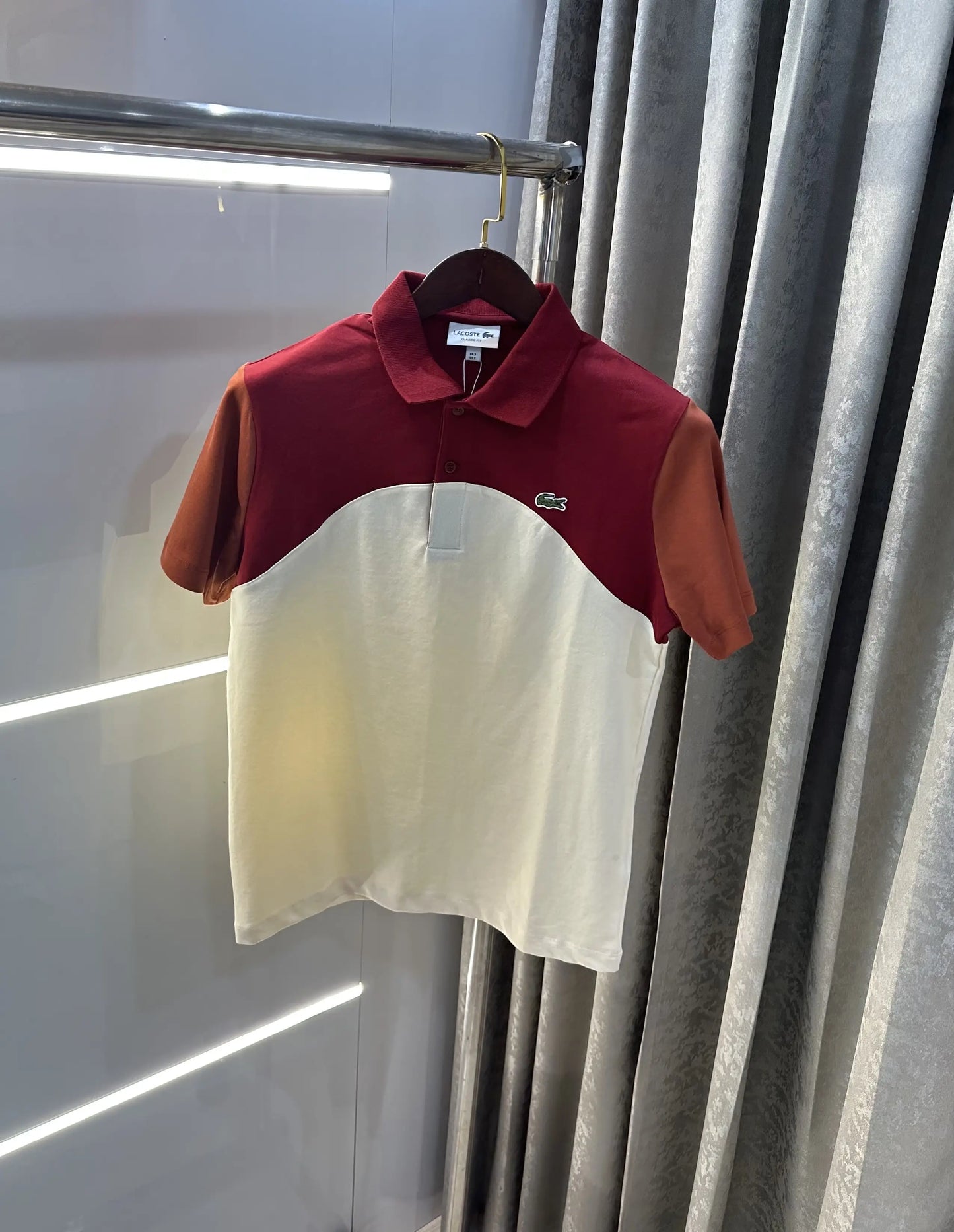 Lacost e Cream Embroidery Logo Premium Polo T-Shirt