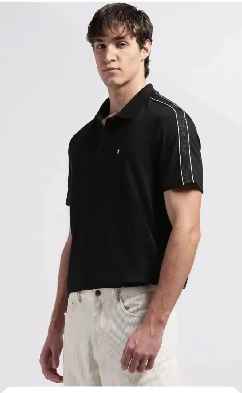 Calvin Klein Black Logo Work Premium Polo T-Shirt