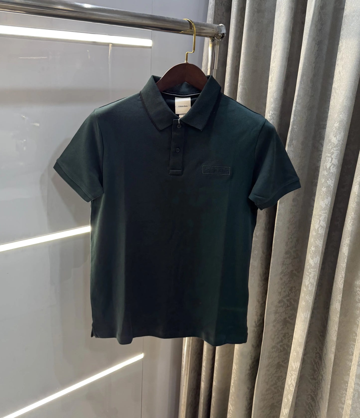 Calvin Klein Green Logo Work Premium Polo T-Shirt