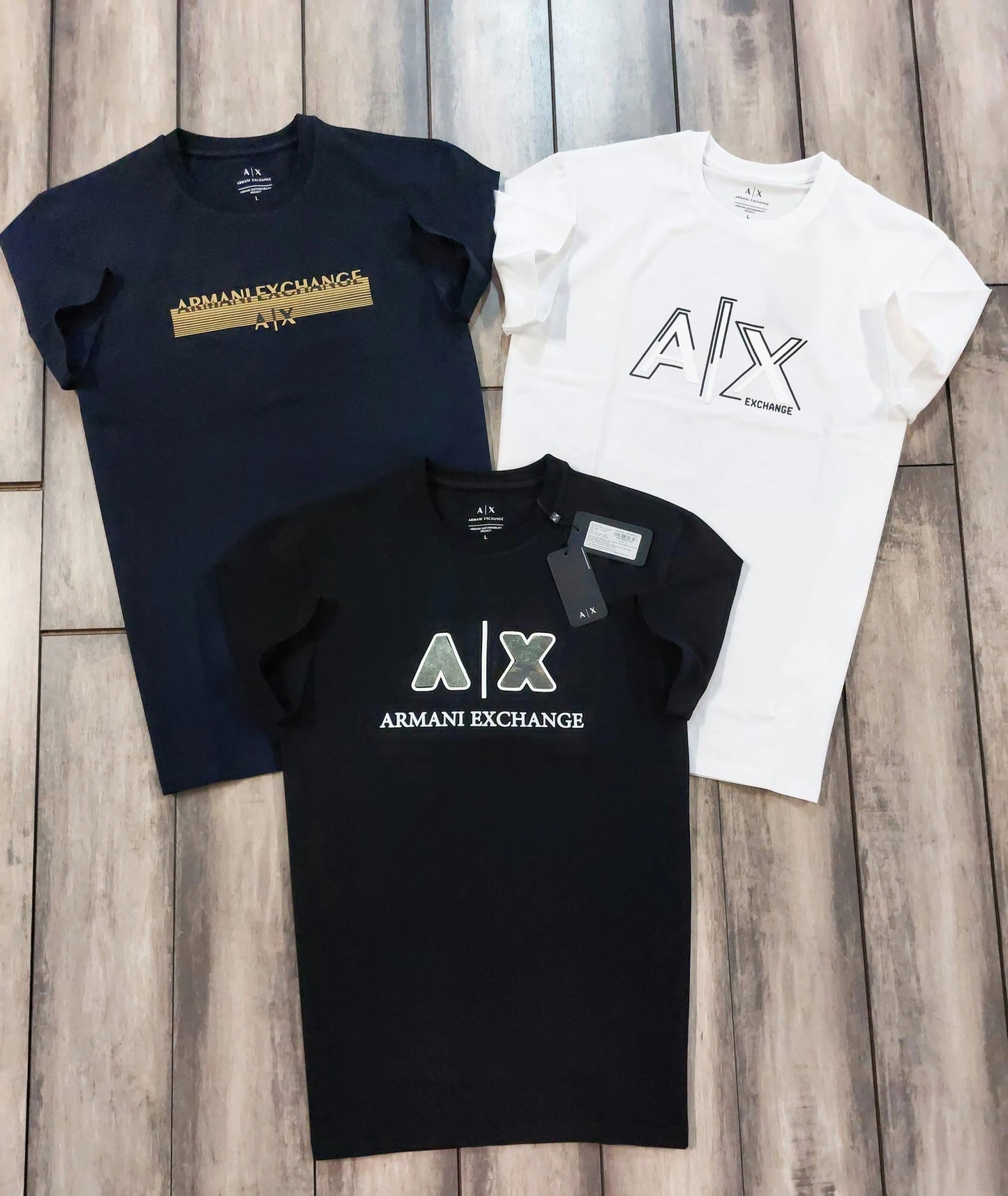 Arman i Exchange Navy Blue Logo Print Imported T-Shirt