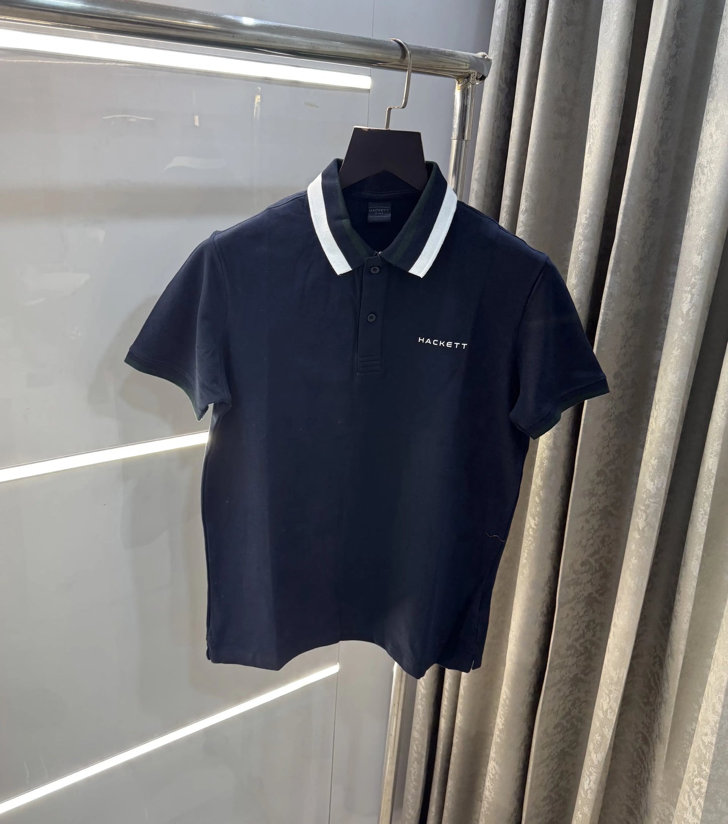 Hacket Navy Blue Logo Work Premium Polo T-Shirt