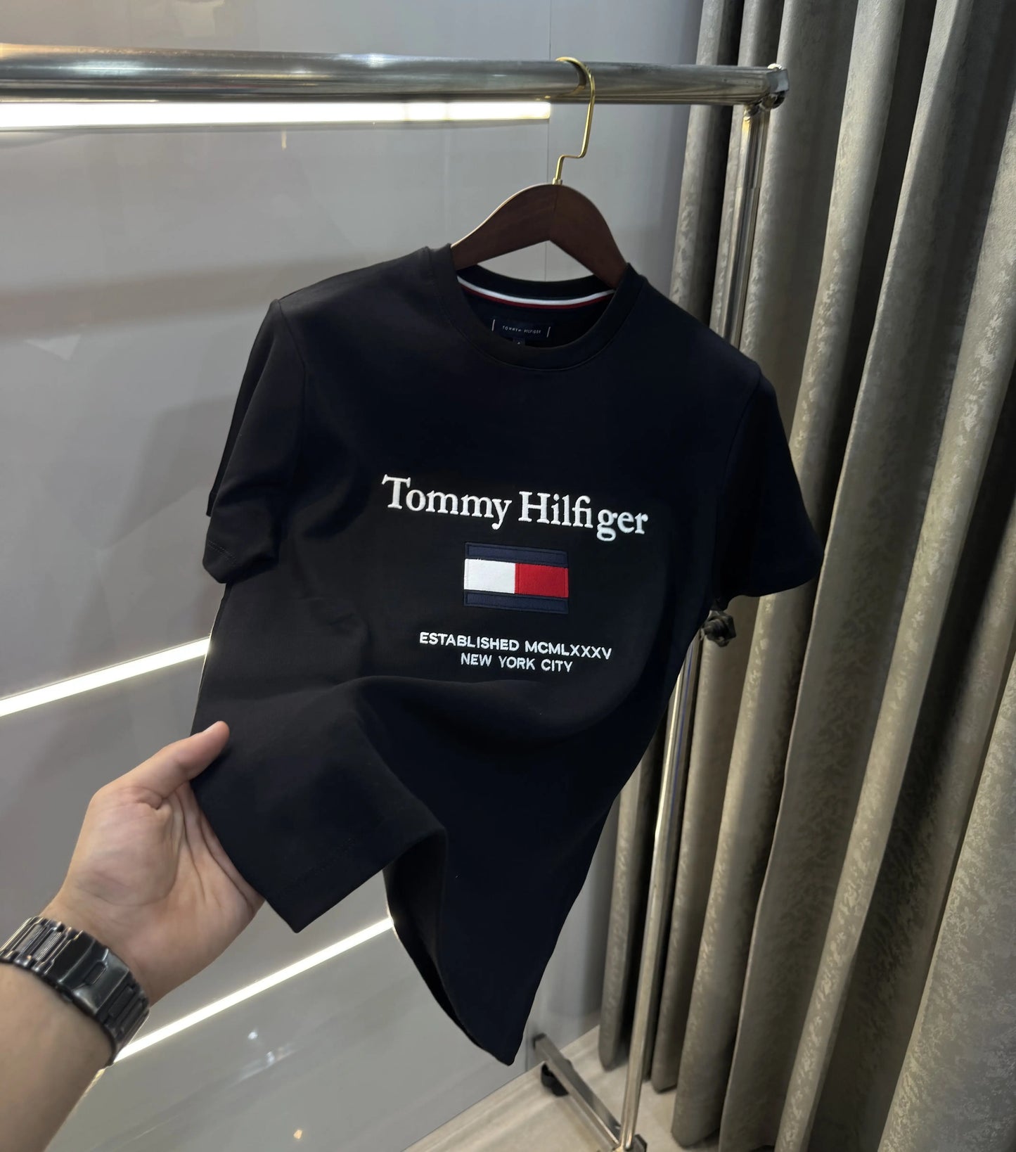 Tommy Hilfiger Black Logo Work Premium Polo T-Shirt