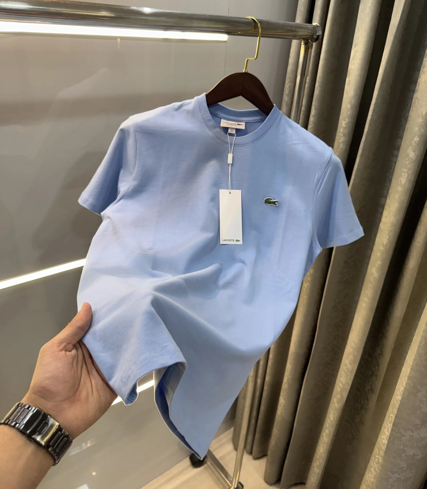 Lacost e Sky Blue Logo Work Premium Polo T-Shirt