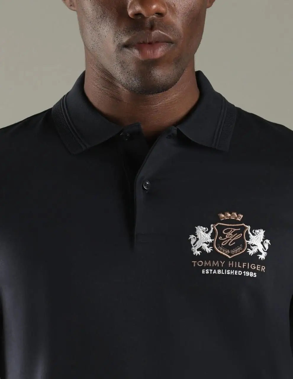 Tommy  Hilfiger Black Logo Work Premium Polo T-Shirt