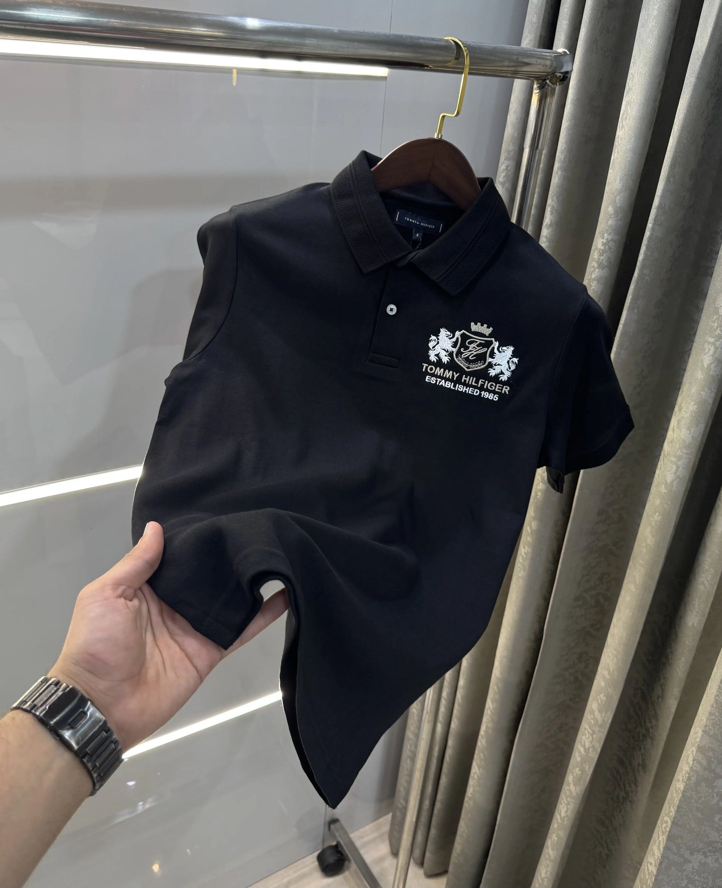 Tommy  Hilfiger Black Logo Work Premium Polo T-Shirt