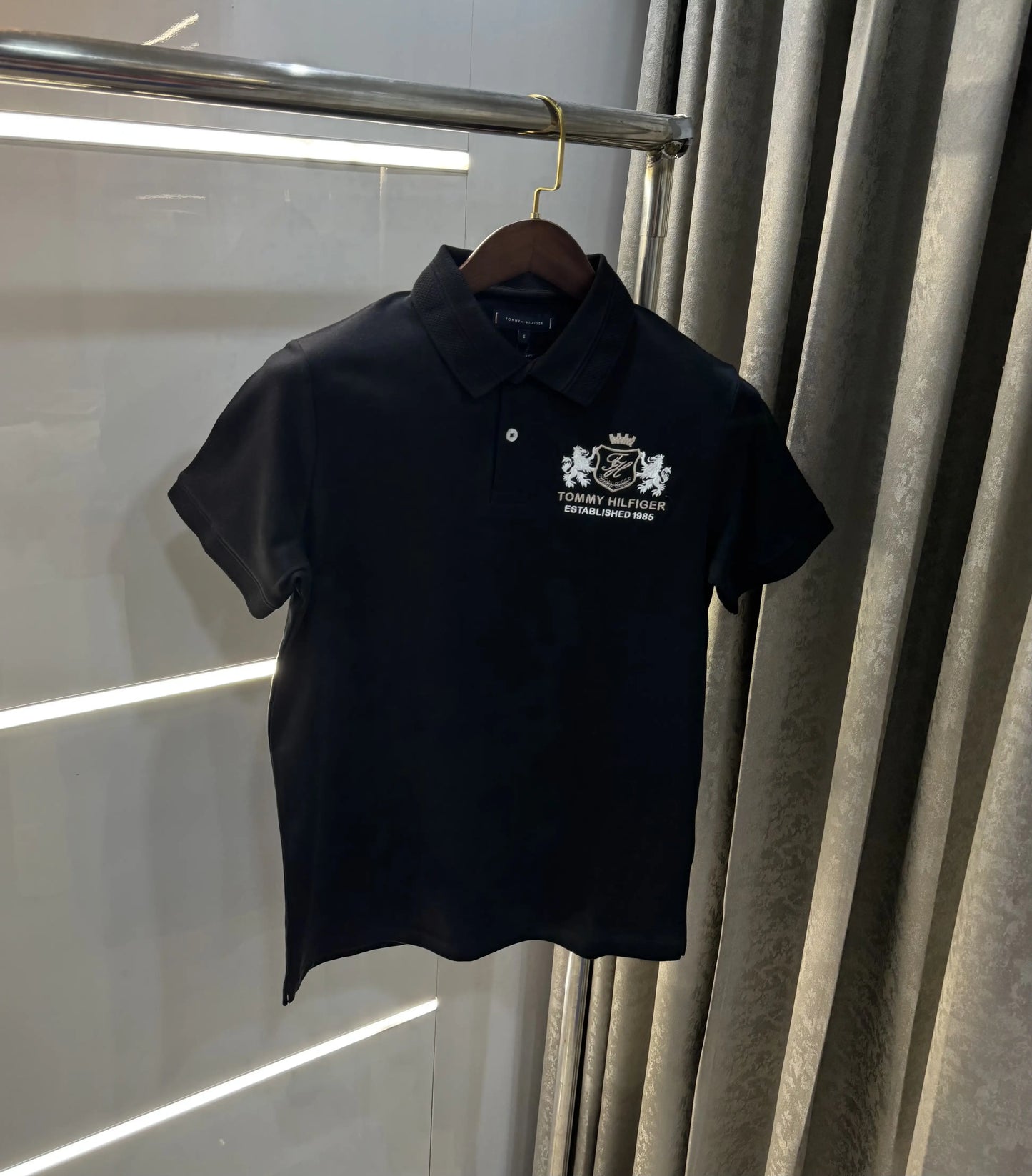 Tommy  Hilfiger Black Logo Work Premium Polo T-Shirt