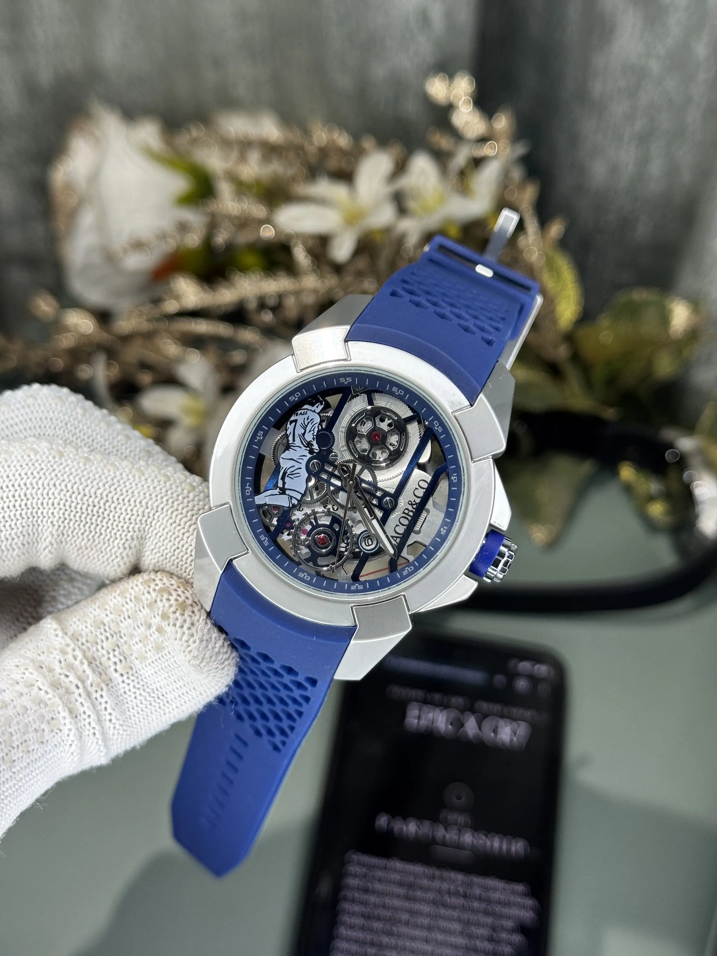 Jacob&Co. Cr7 Silver Blue Quartz Premium Watch