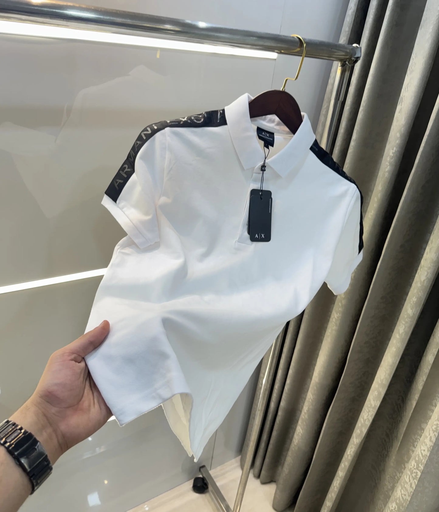 Arman i Exchange White Logo Work Premium Polo T-Shirt
