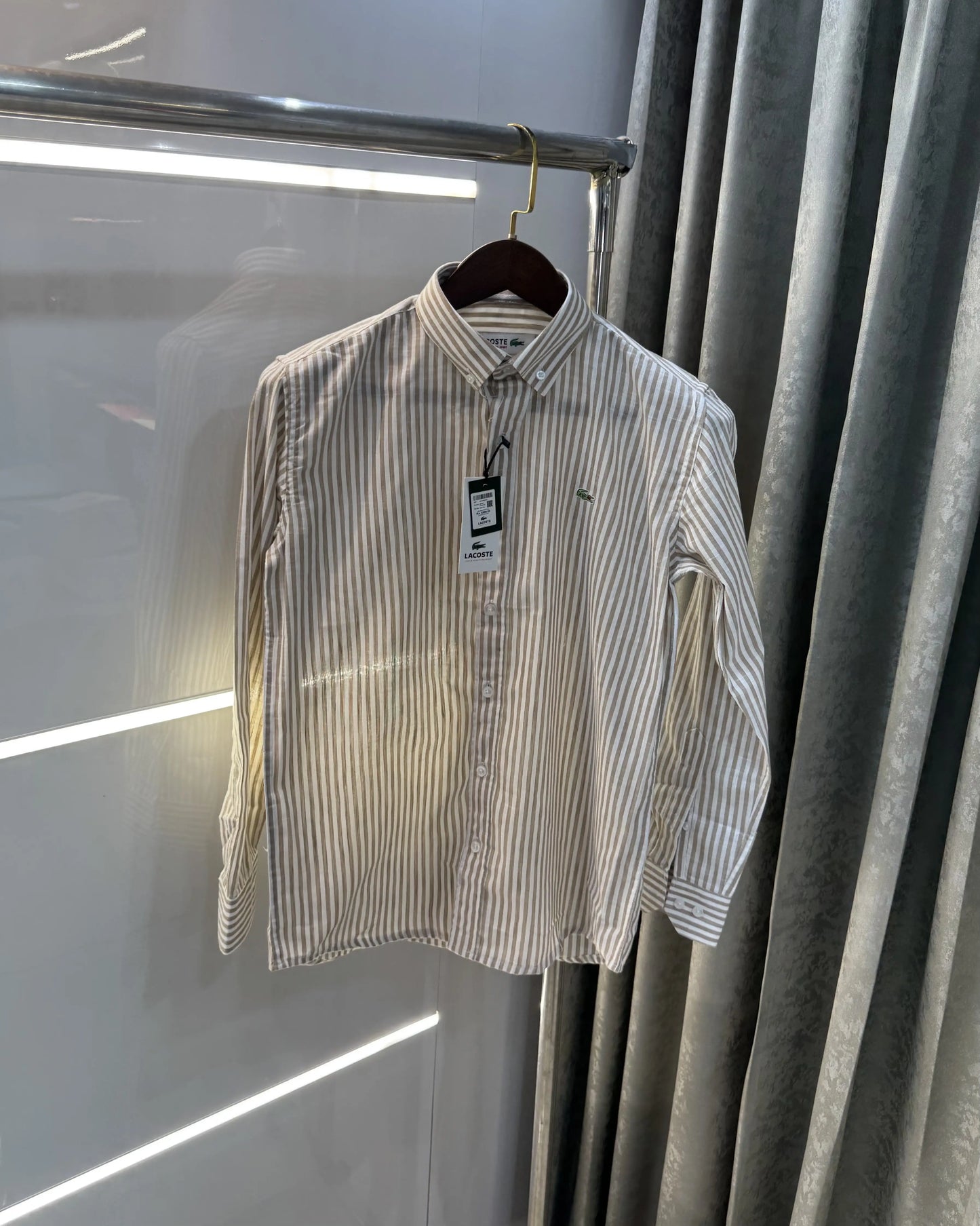 Lacoste Brown Strips Premium Shirt