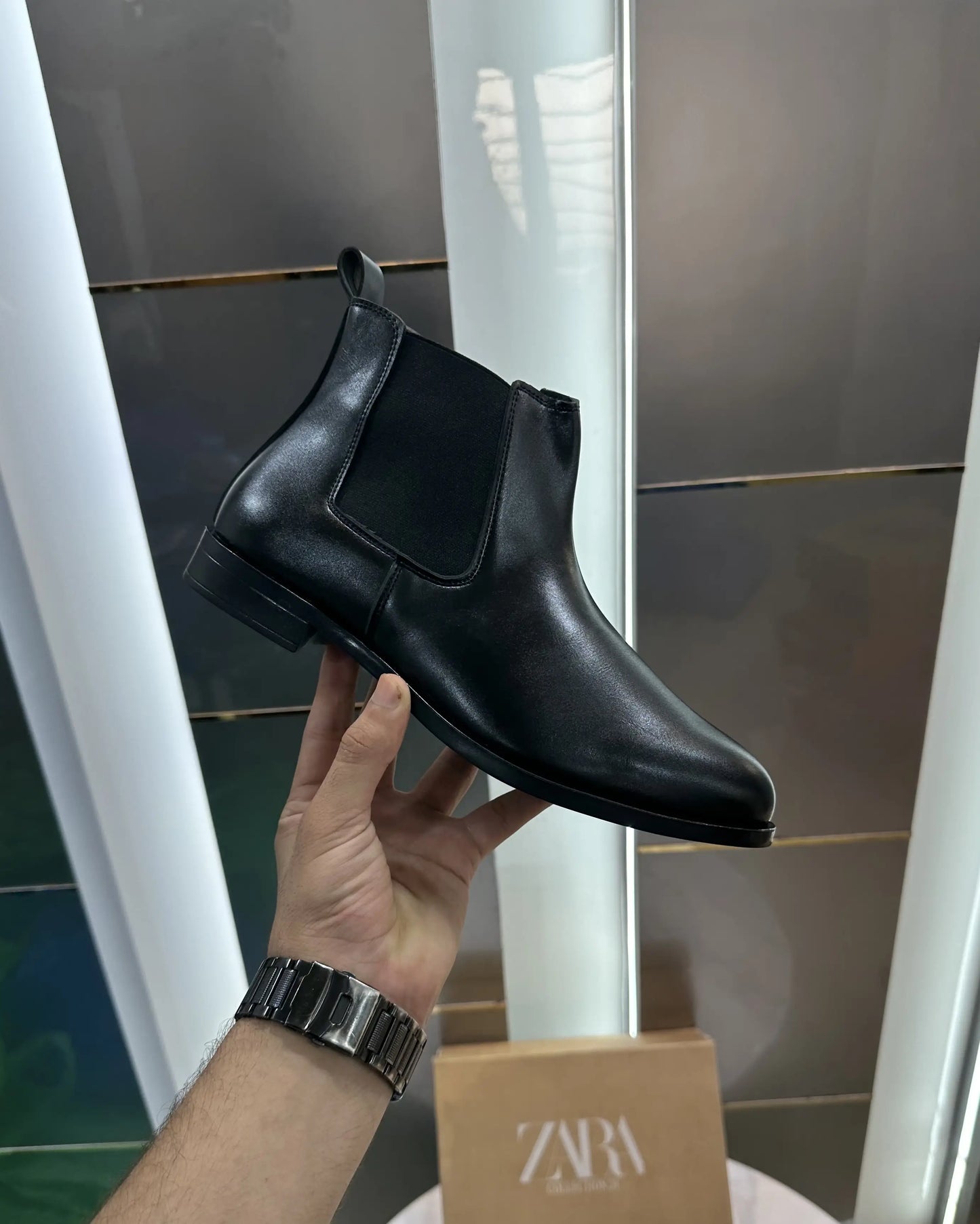 Zara Chelsea Round Toe High Ankle Boots