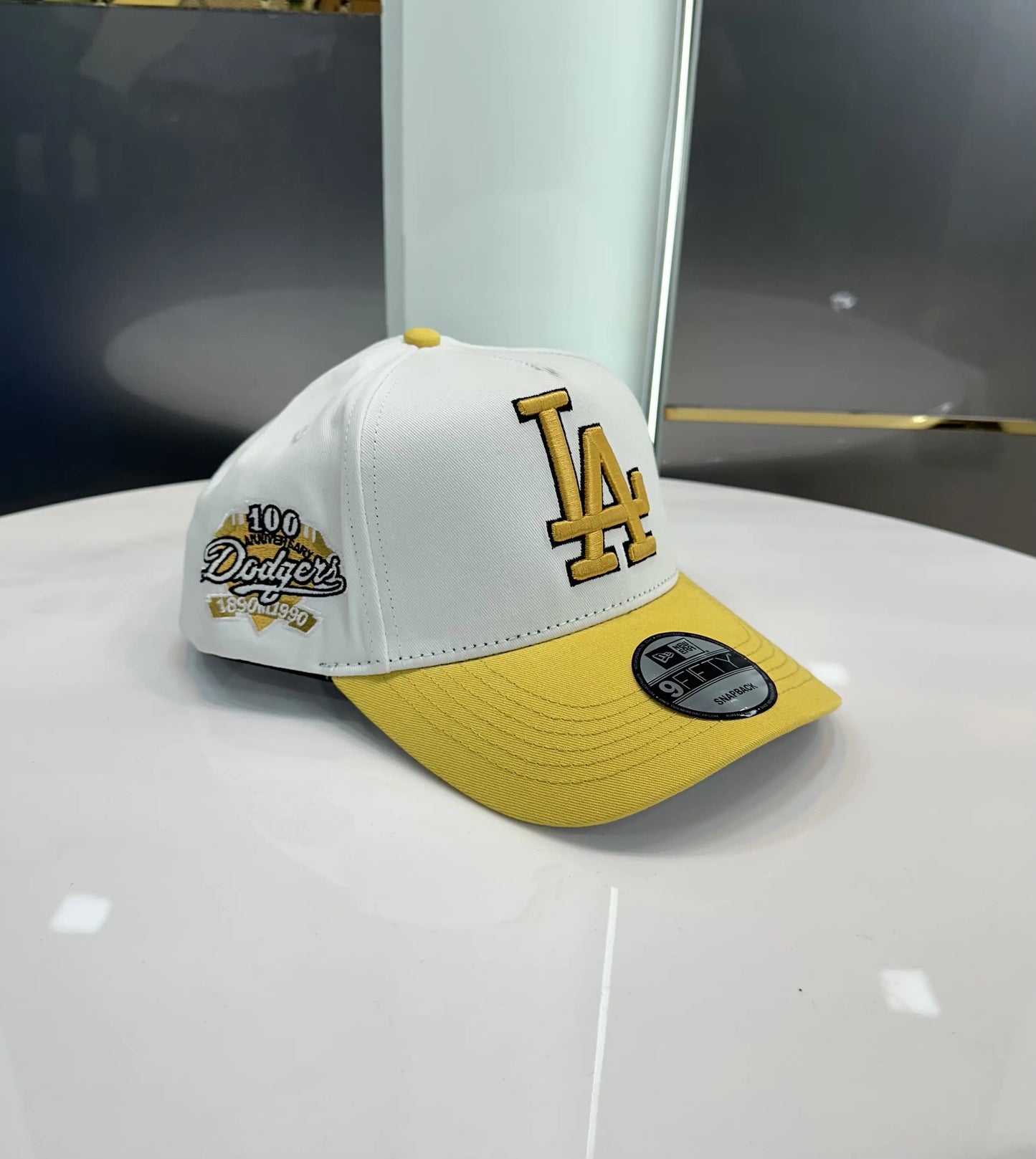 LA White Yellow Premium Imported Cap