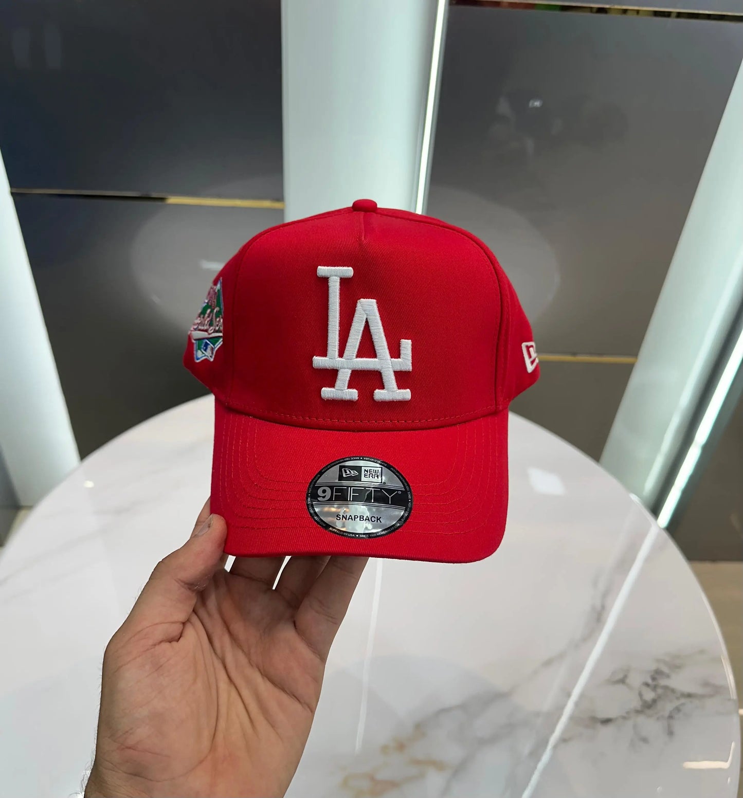 LA Red White Imported Cap