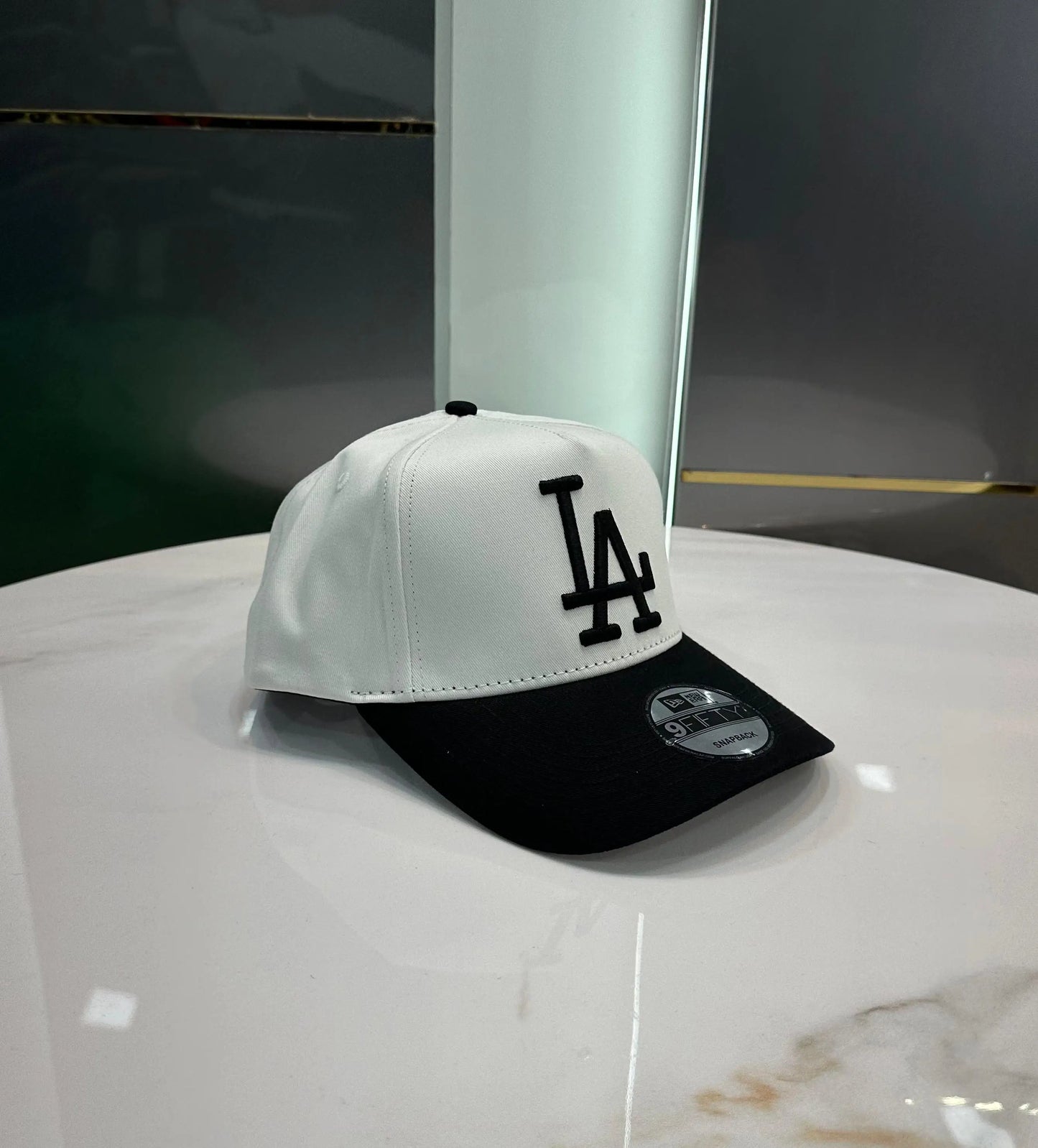 LA White Black 001 Imported Cap