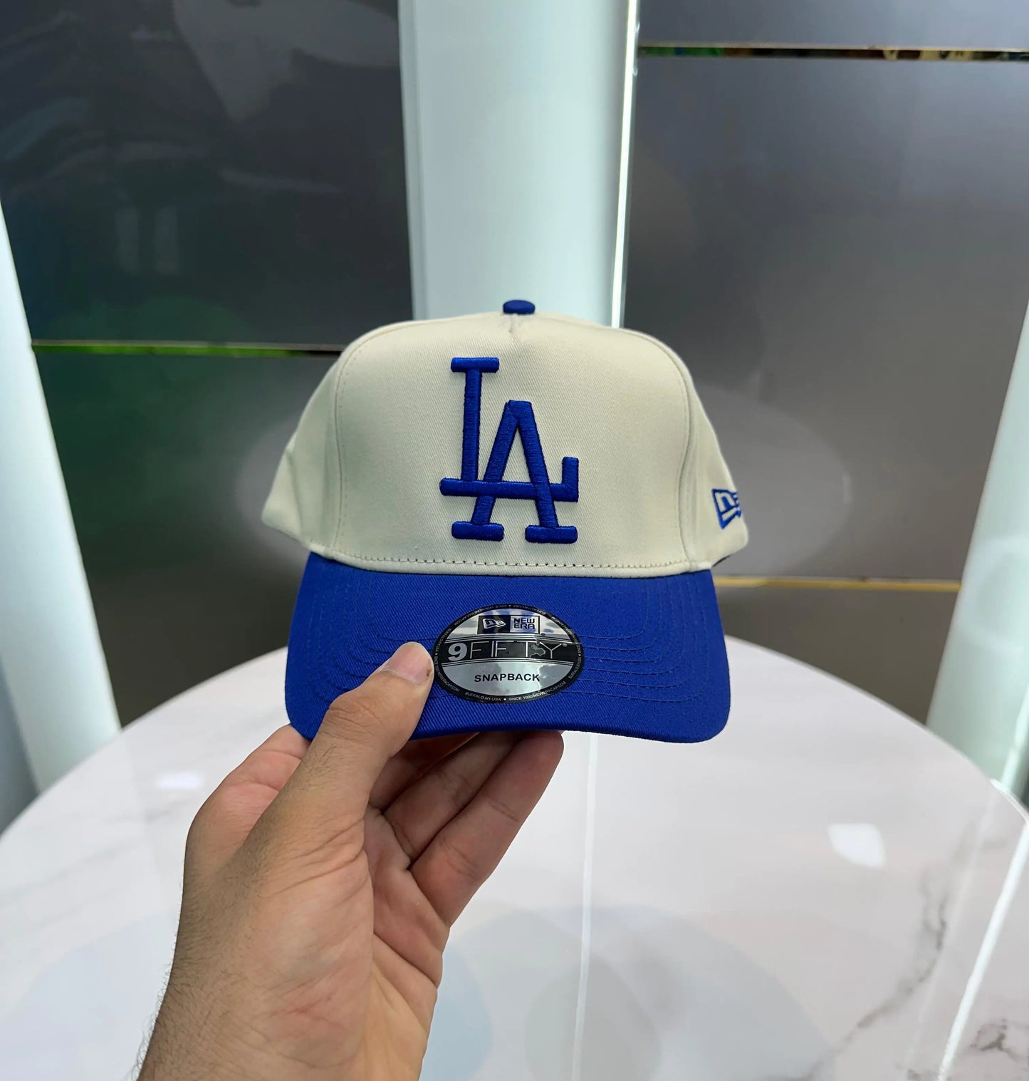 LA Cream Blue Imported Cap