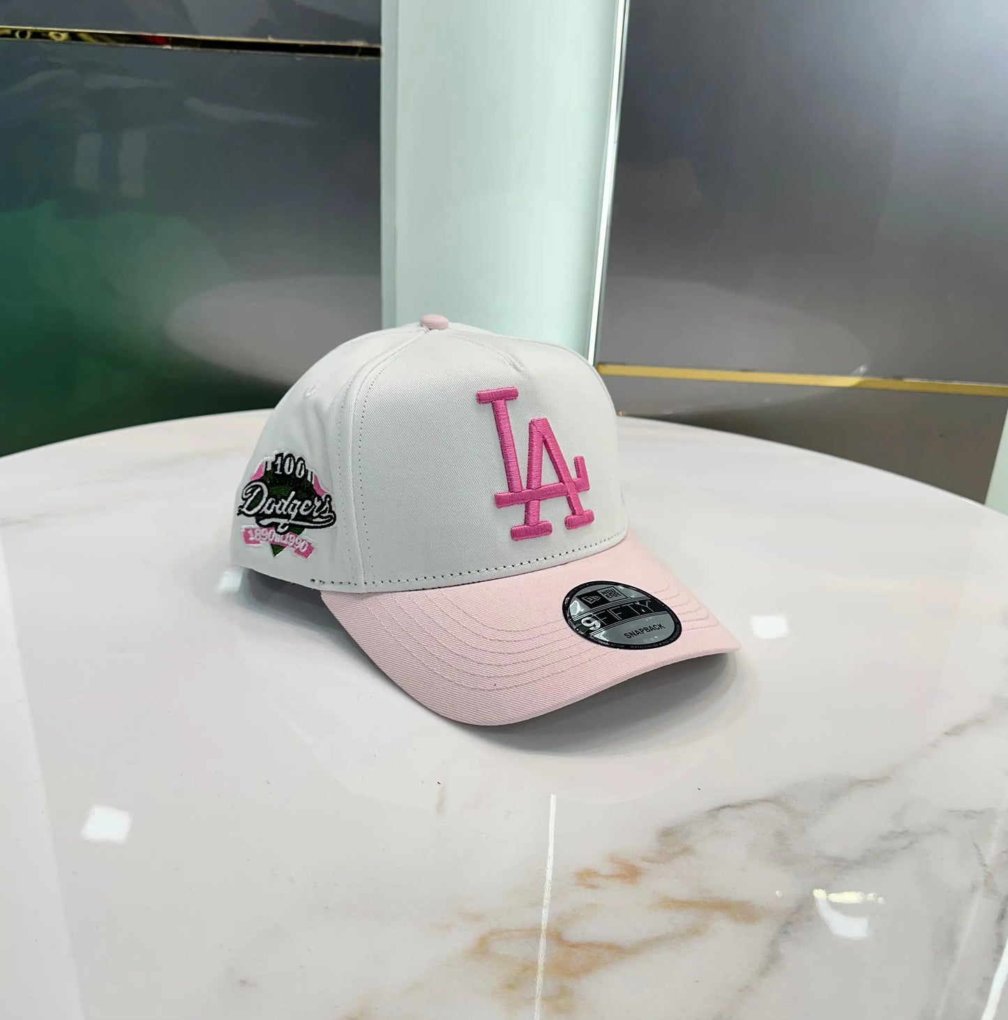 LA White Pink Imported Cap