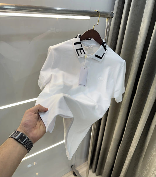 Lacost e White Logo Work Premium Polo T-Shirt
