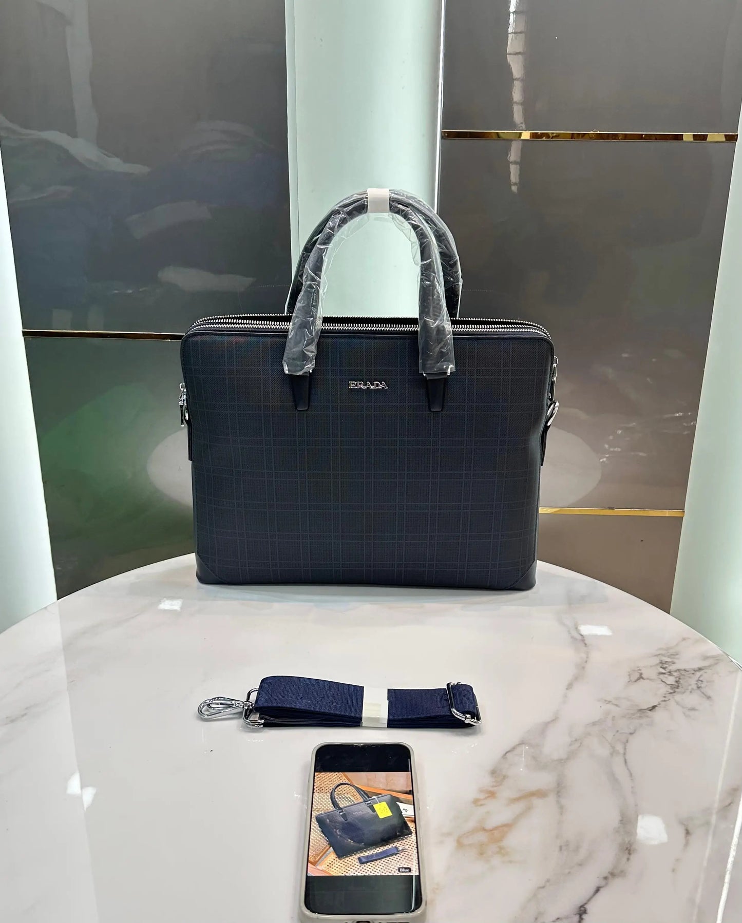 Prad a Blue Luxury Premium Imported Laptop Bag