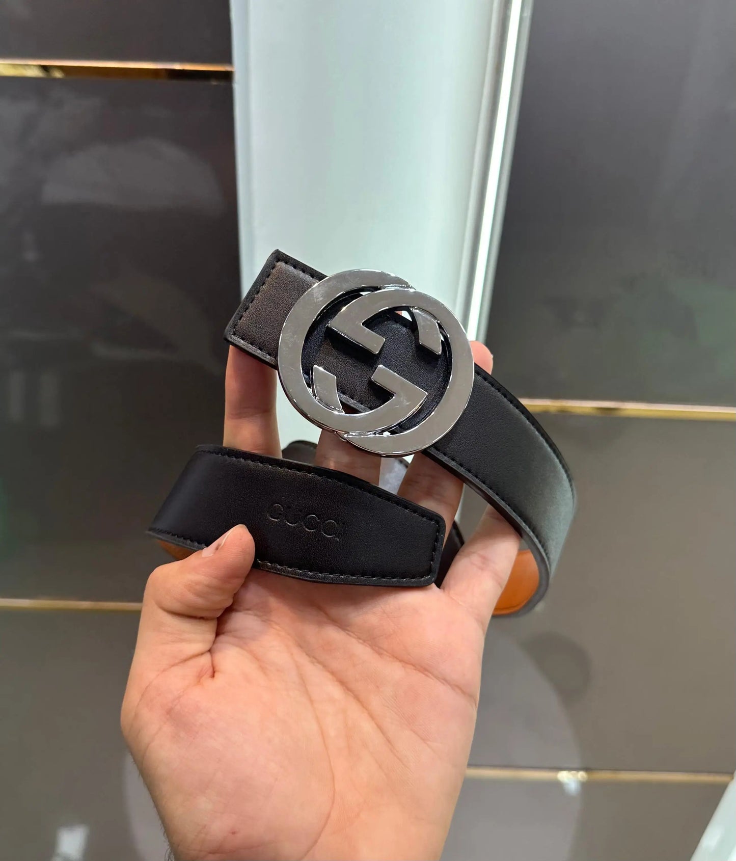 Gucc i Silver 003  Premium Imported Belt