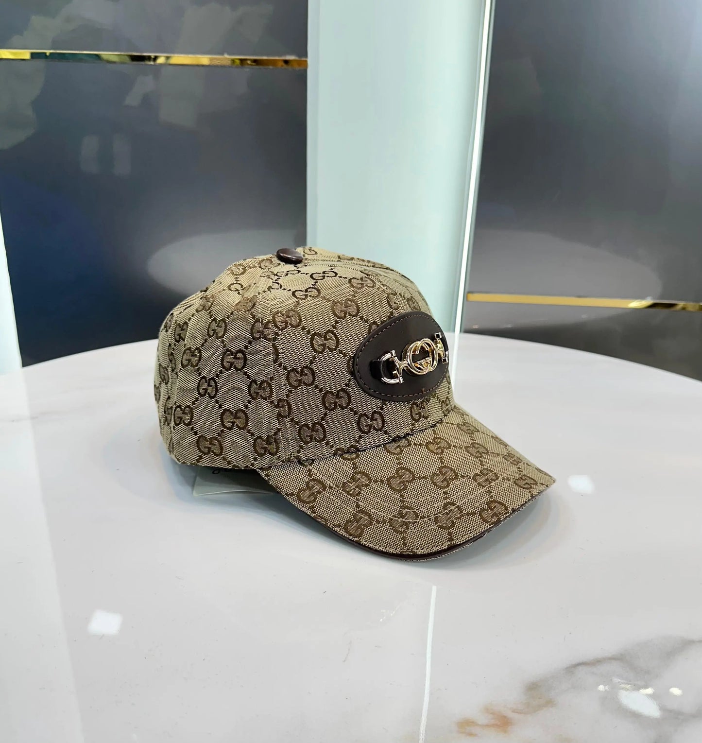 Gucc i Beige Monogram Premium Imported Cap g125