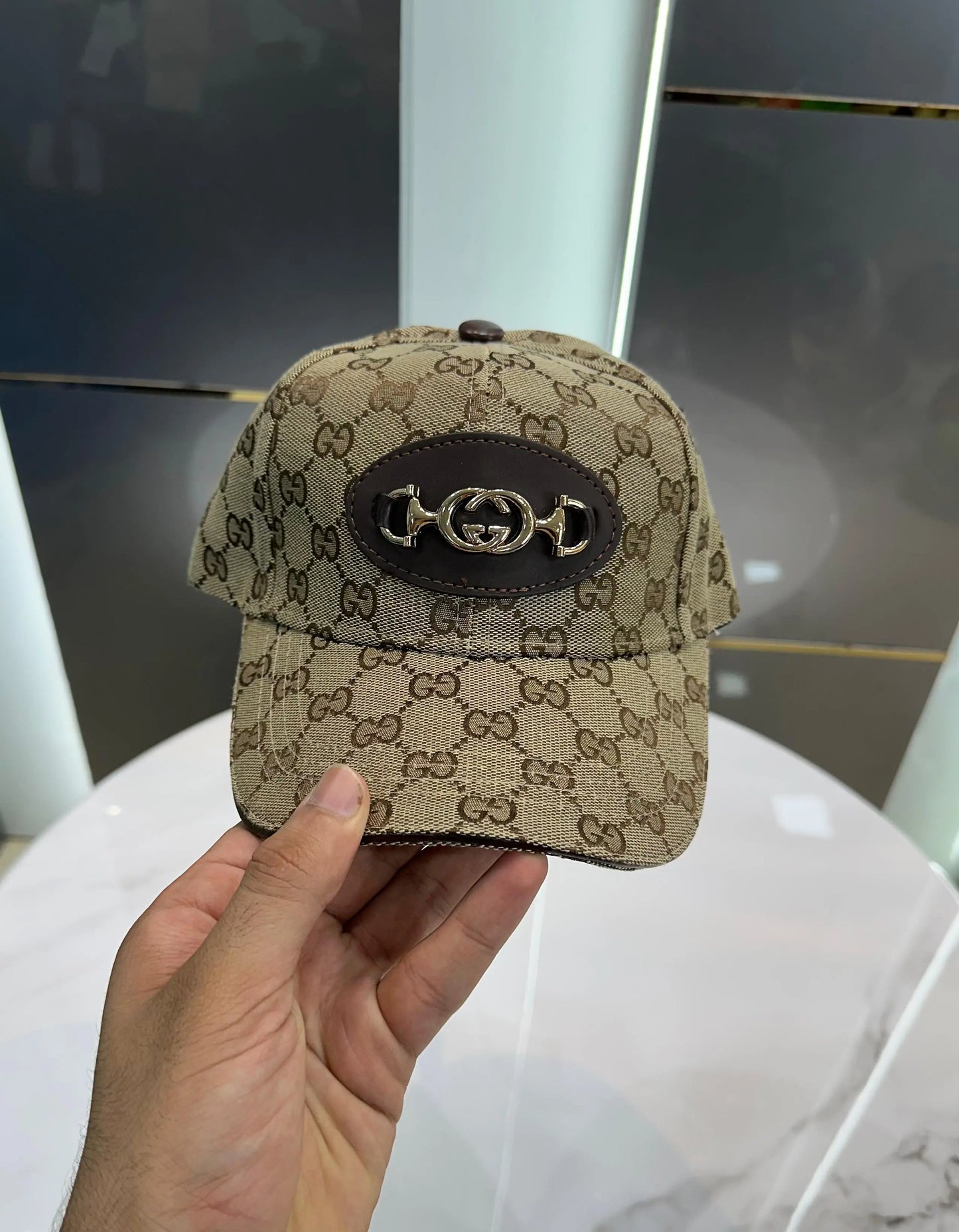 Gucc i Beige Monogram Premium Imported Cap g125
