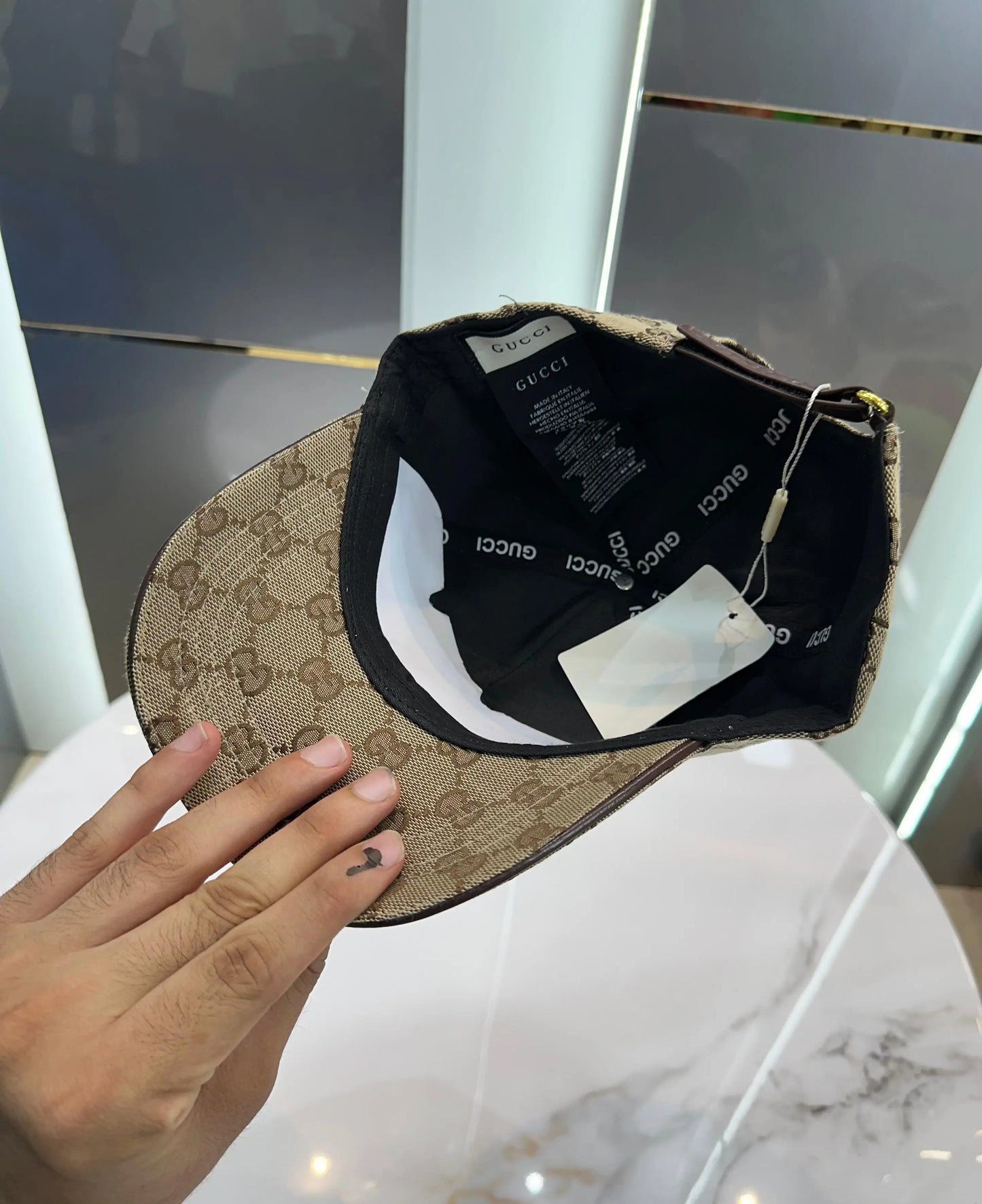 Gucc i Beige Monogram Premium Imported Cap g125
