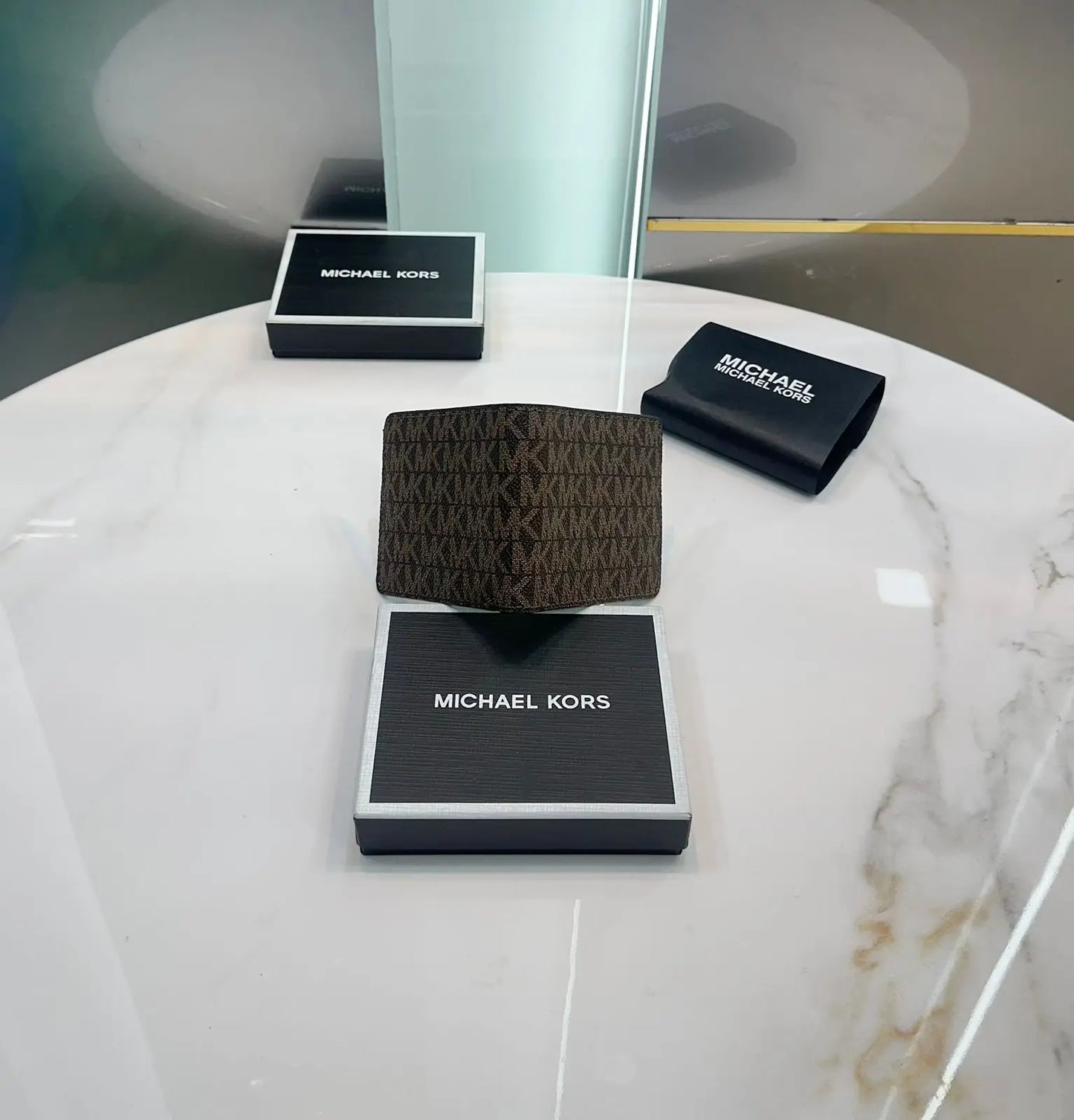 Michael Kor s Brown Monogram Premium Wallet