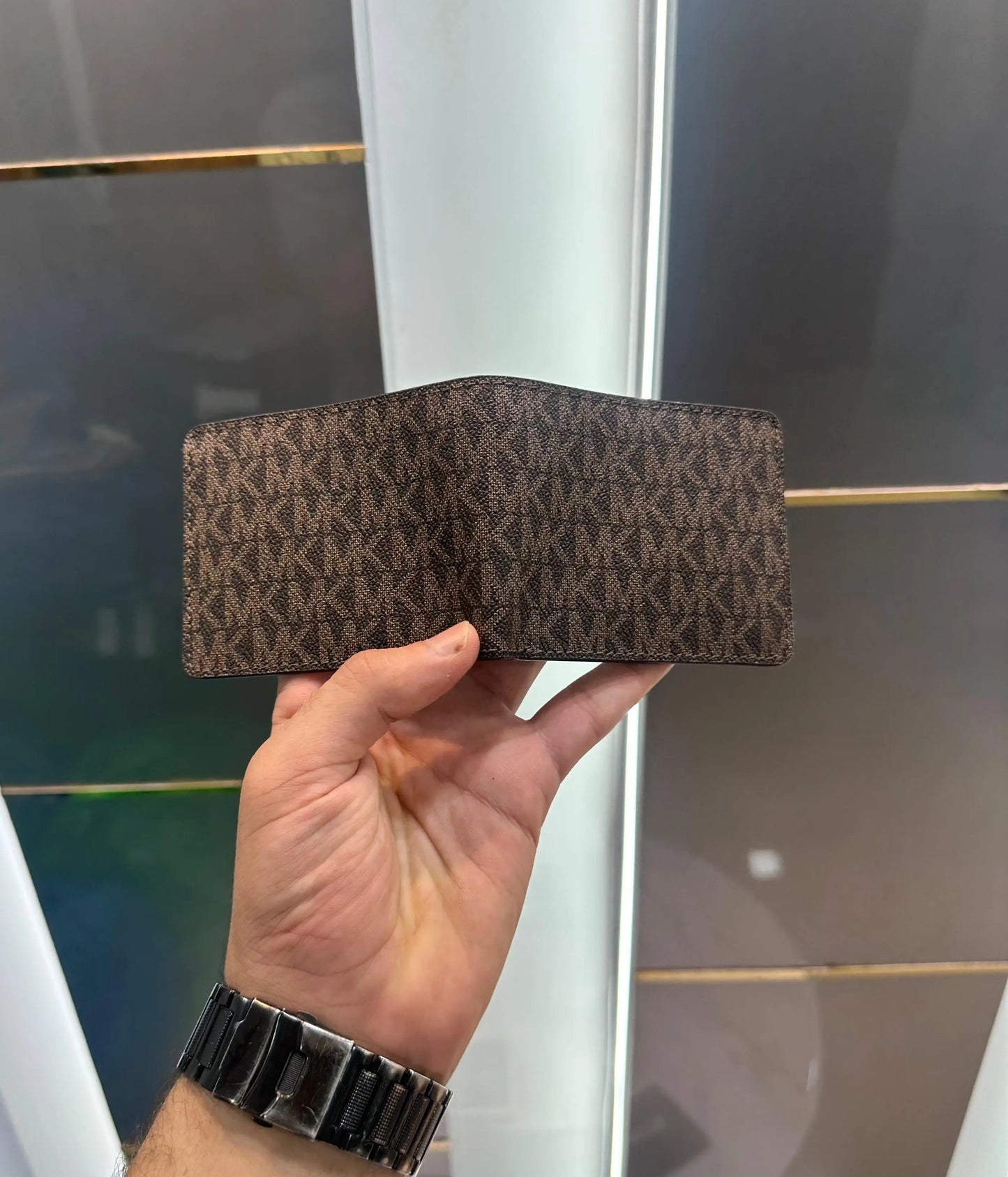 Michael Kor s Brown Monogram Premium Wallet