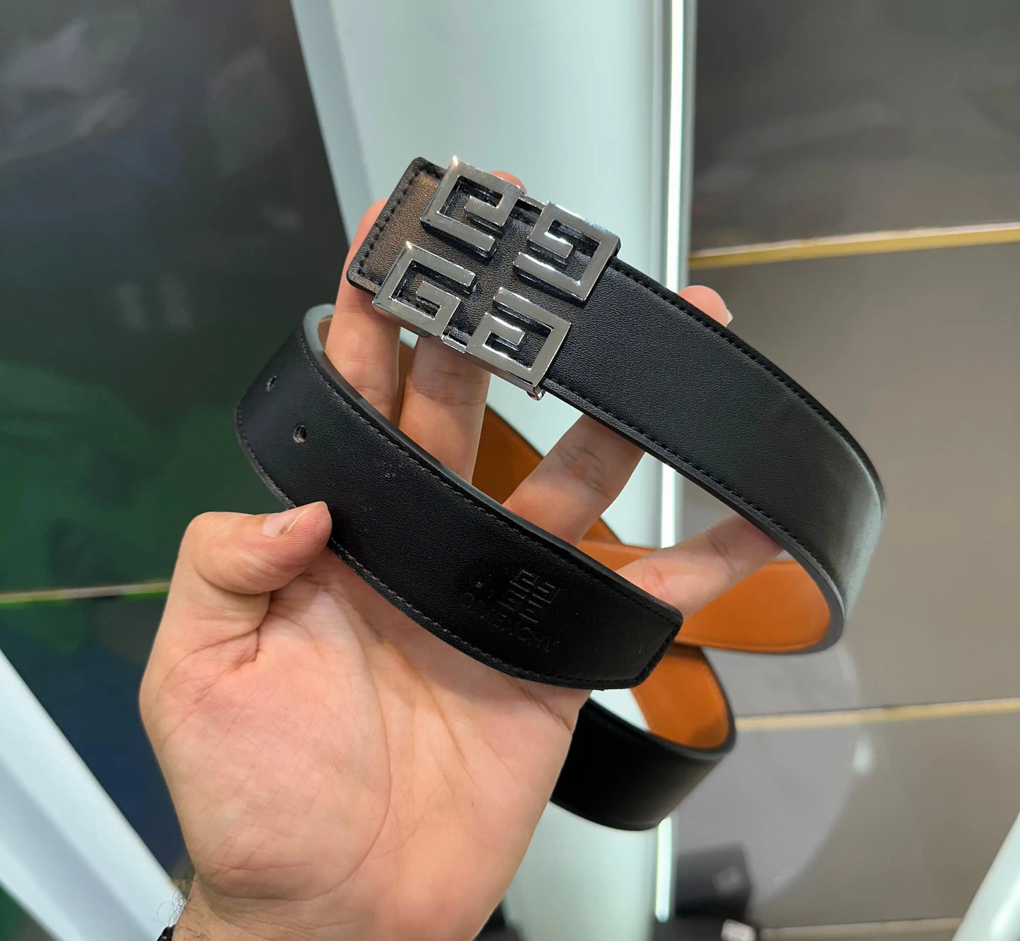 Givench y Silver Black Premium Imported Belt