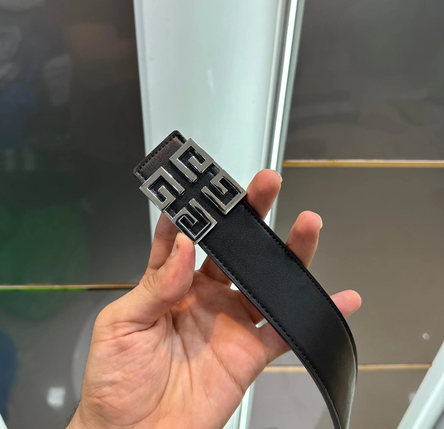 Givench y Silver Black Premium Imported Belt