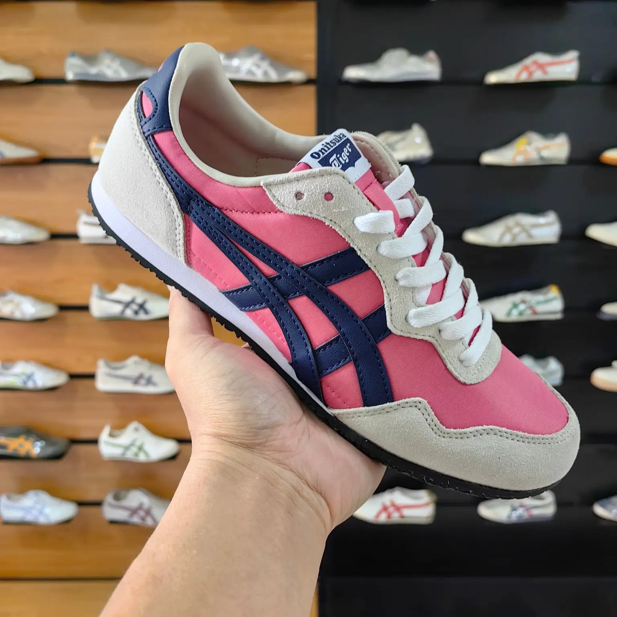 Onitsuk_a Tiger Serrano Pink Cameo Midnight  Girls 7A Premium Sneakers (D-2017)