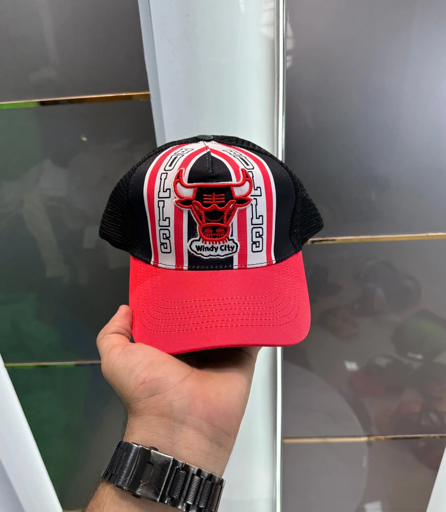 NBA Black Red(Chicago Bulls) Premium Imported Cap 668