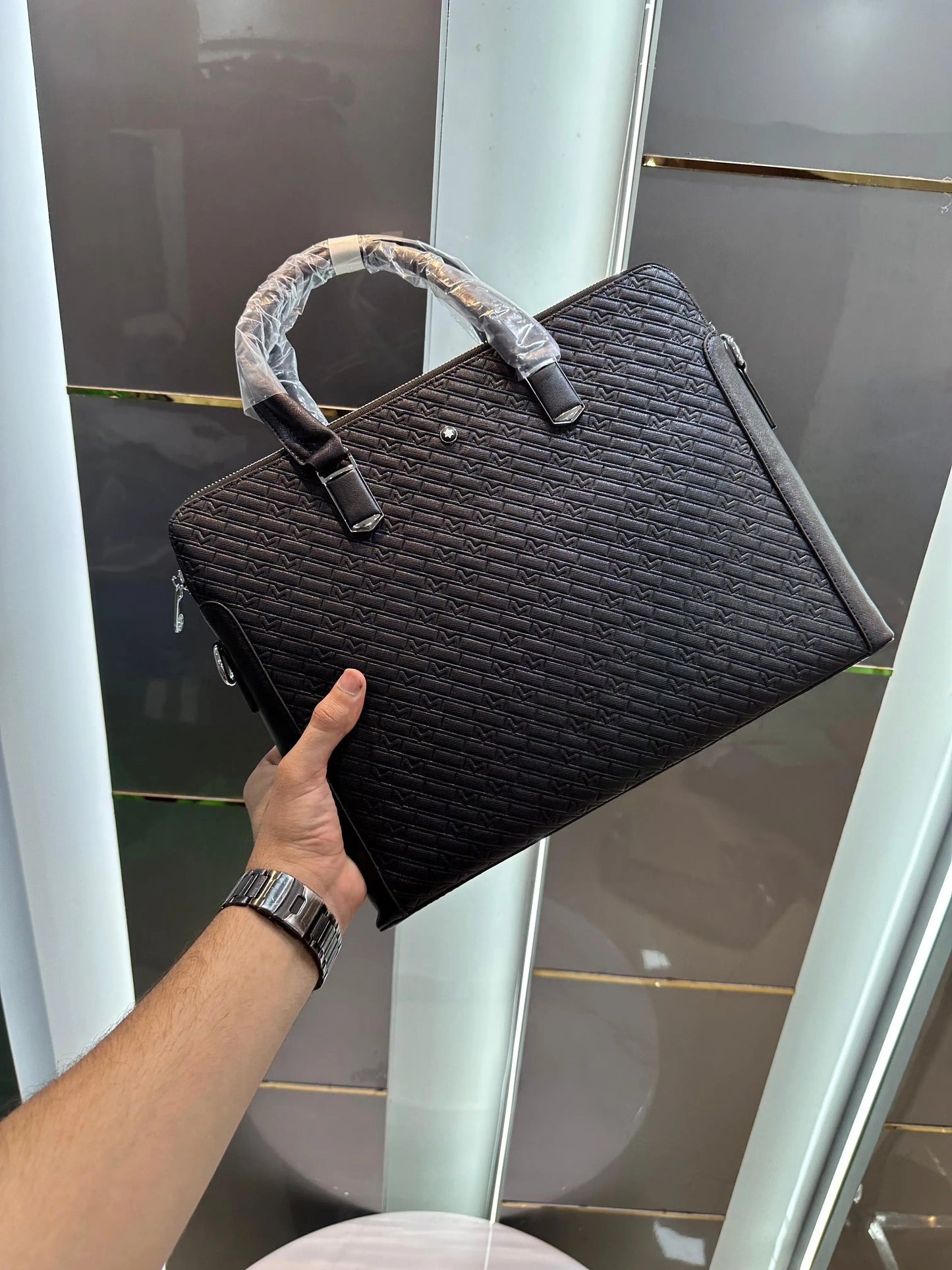 Mont Blan c Black Monogram 004 Luxury Premium Imported Laptop Bag