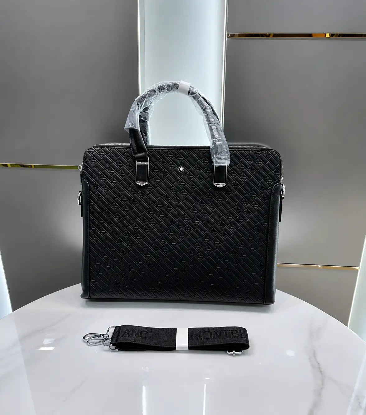 Mont Blan c Black Monogram 004 Luxury Premium Imported Laptop Bag
