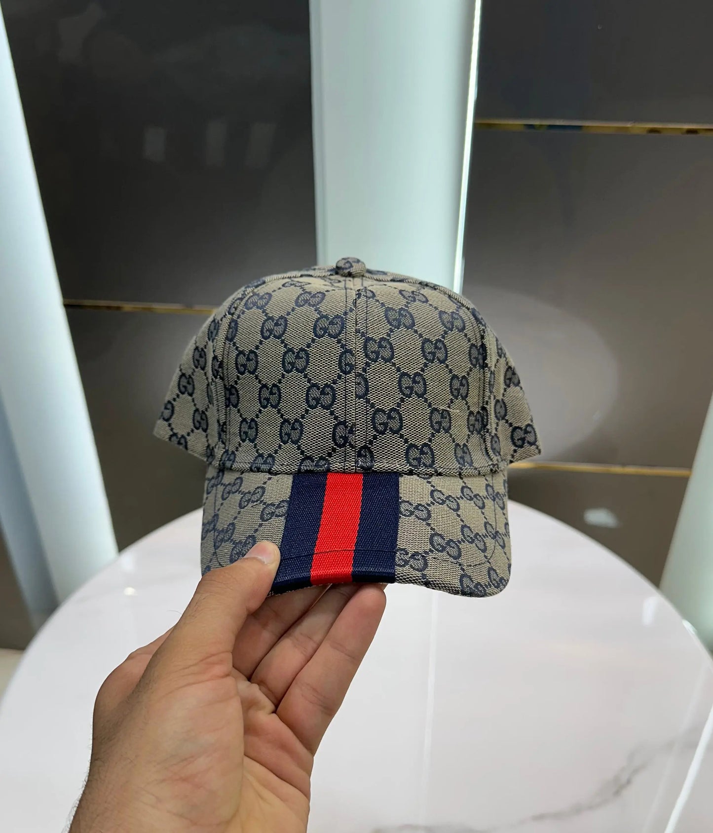 Gucc i Beige Blue 006 Premium Imported Cap
