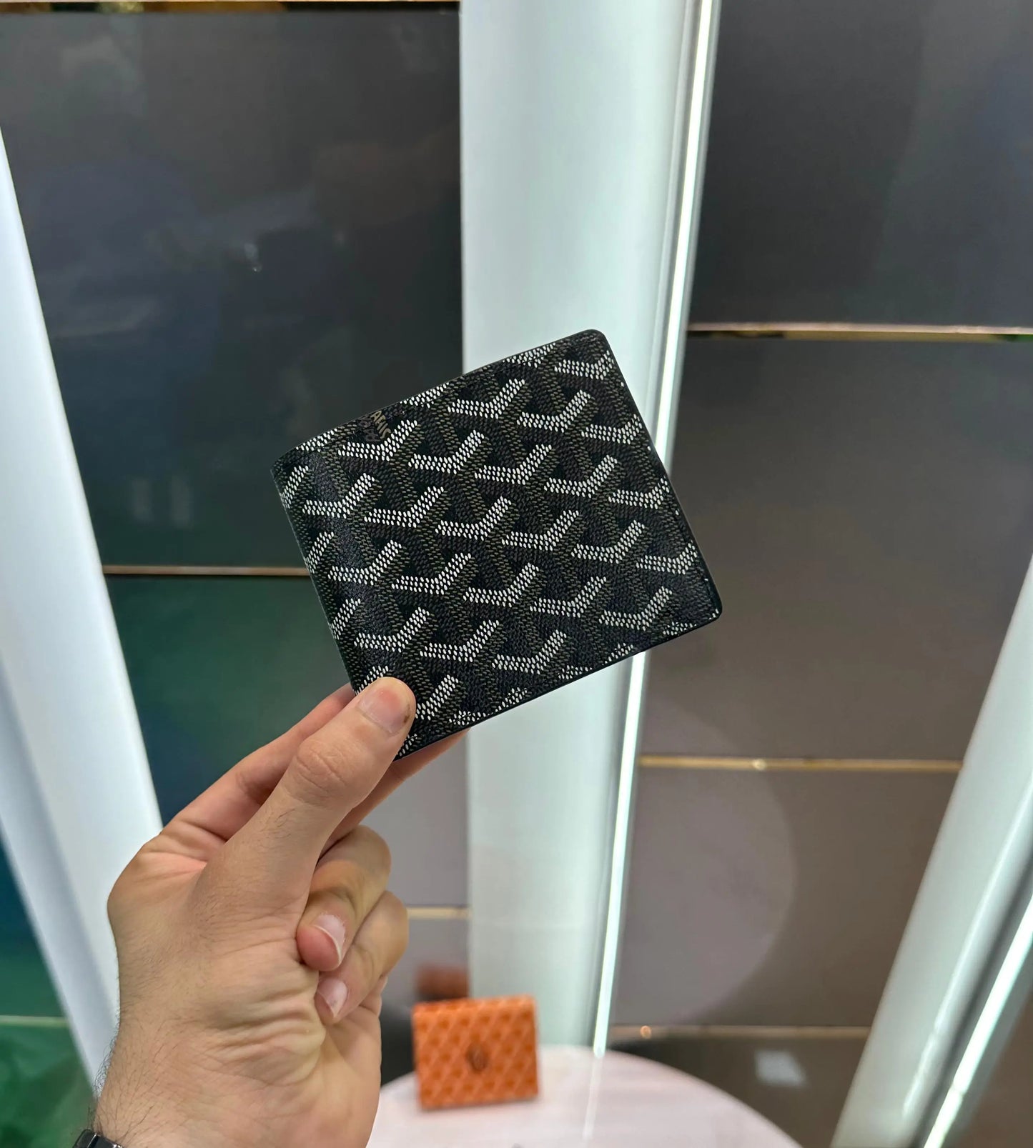 Goyar d Black Monogram Premium Wallet