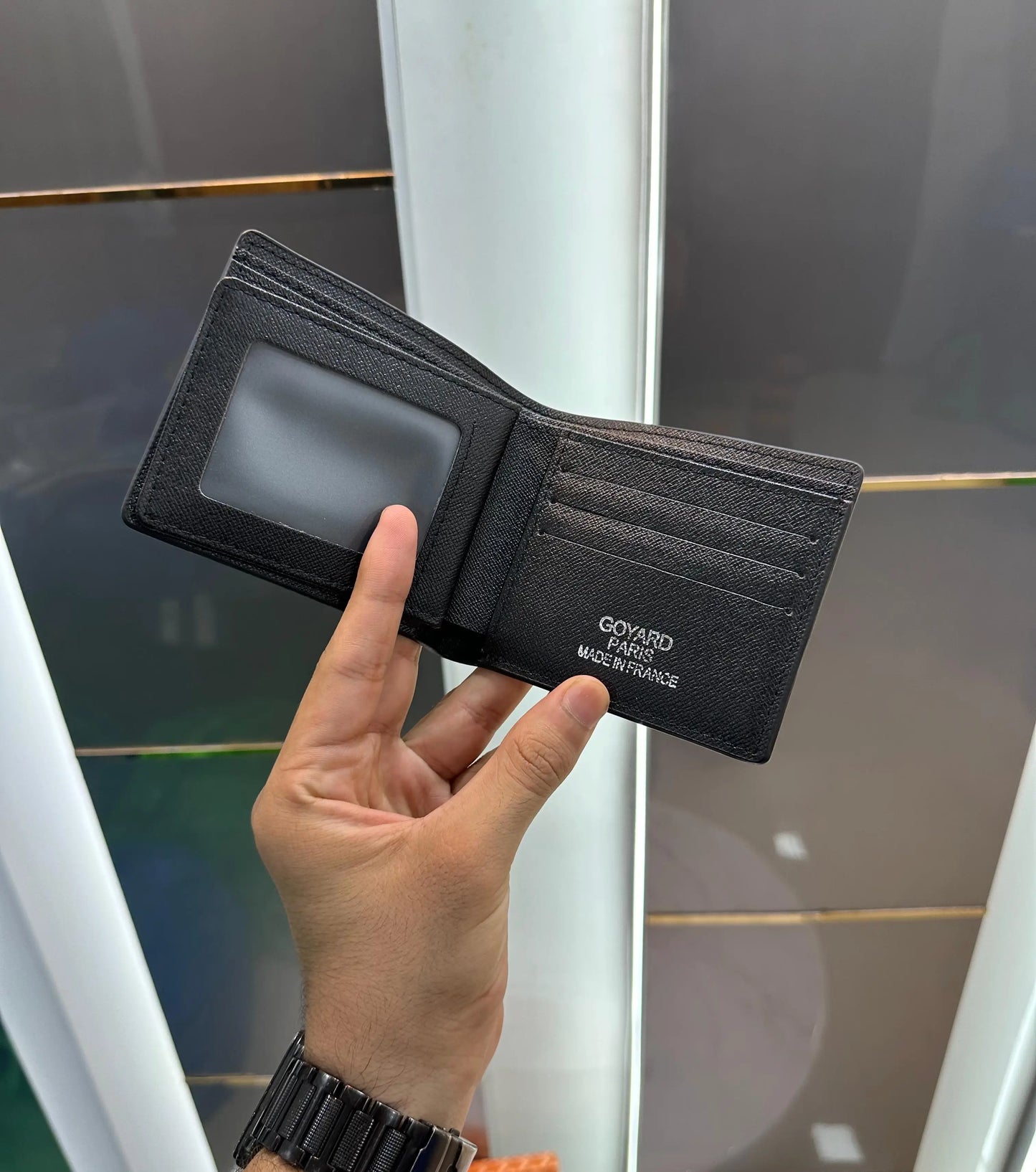Goyar d Black Monogram Premium Wallet